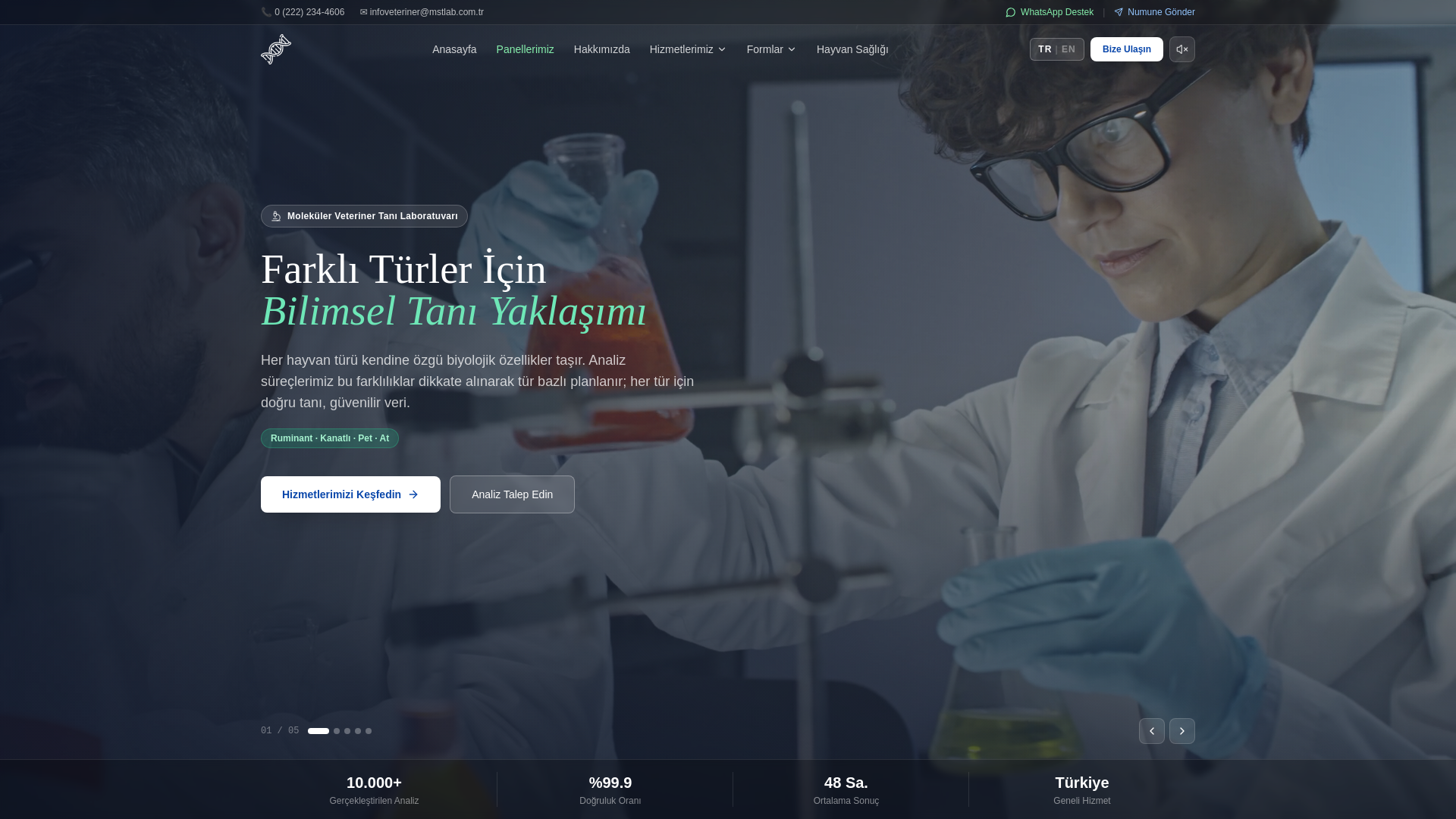 website screenshot of https://mstlabs.com.tr
