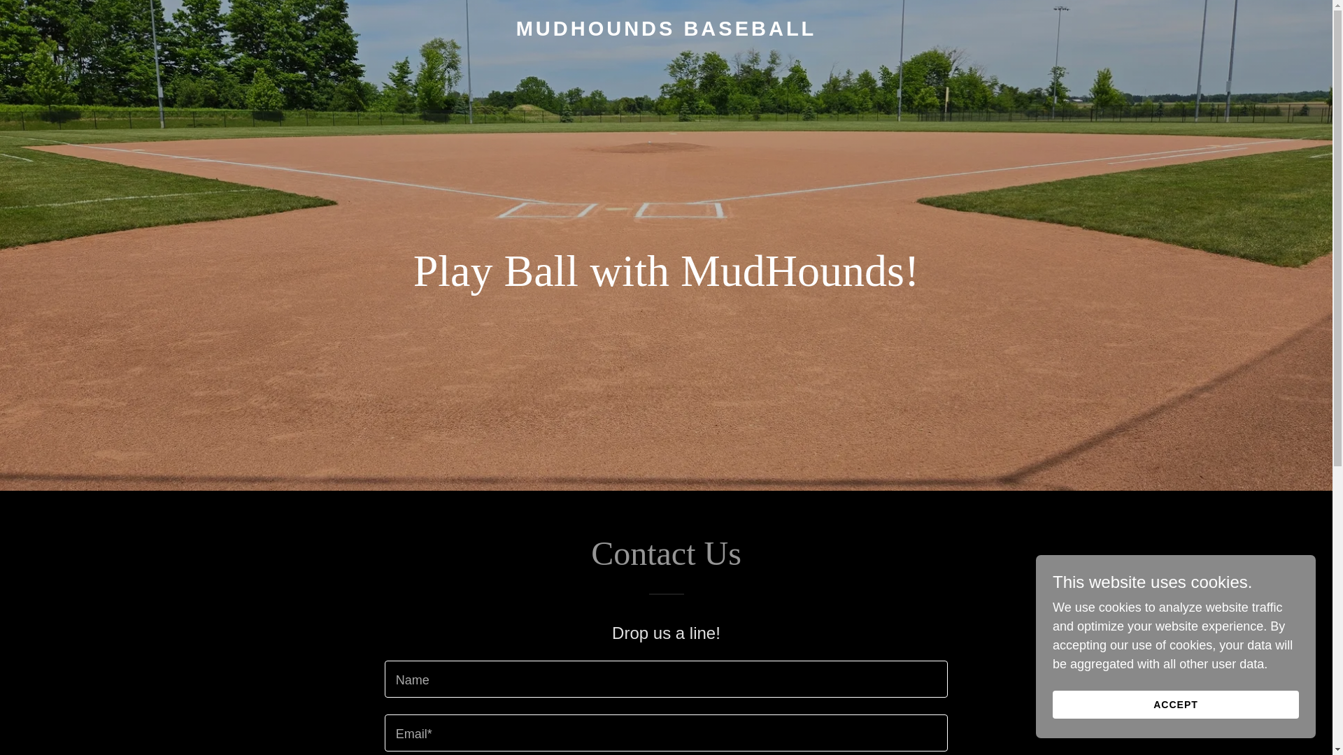 website screenshot of https://mudhoundsbaseball.com/