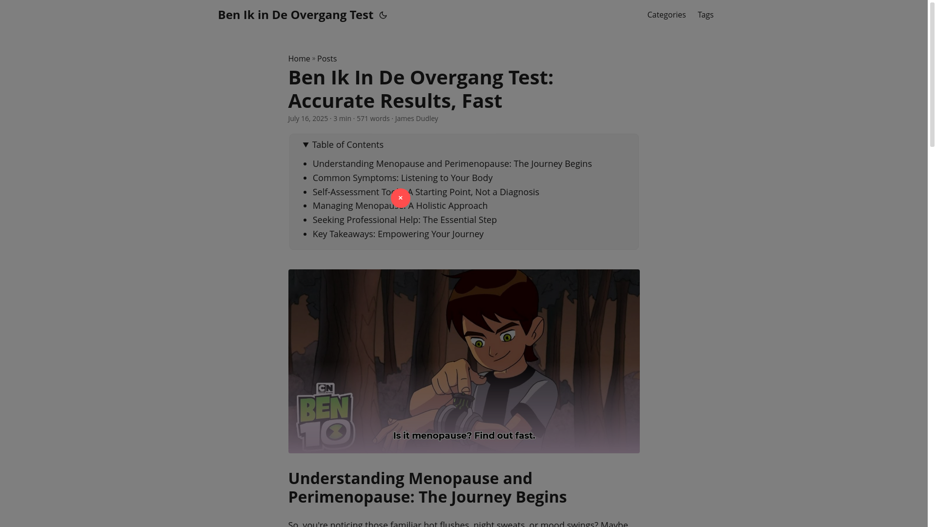 website screenshot of https://ben-ik-in-de-overgang-test.pages.dev/