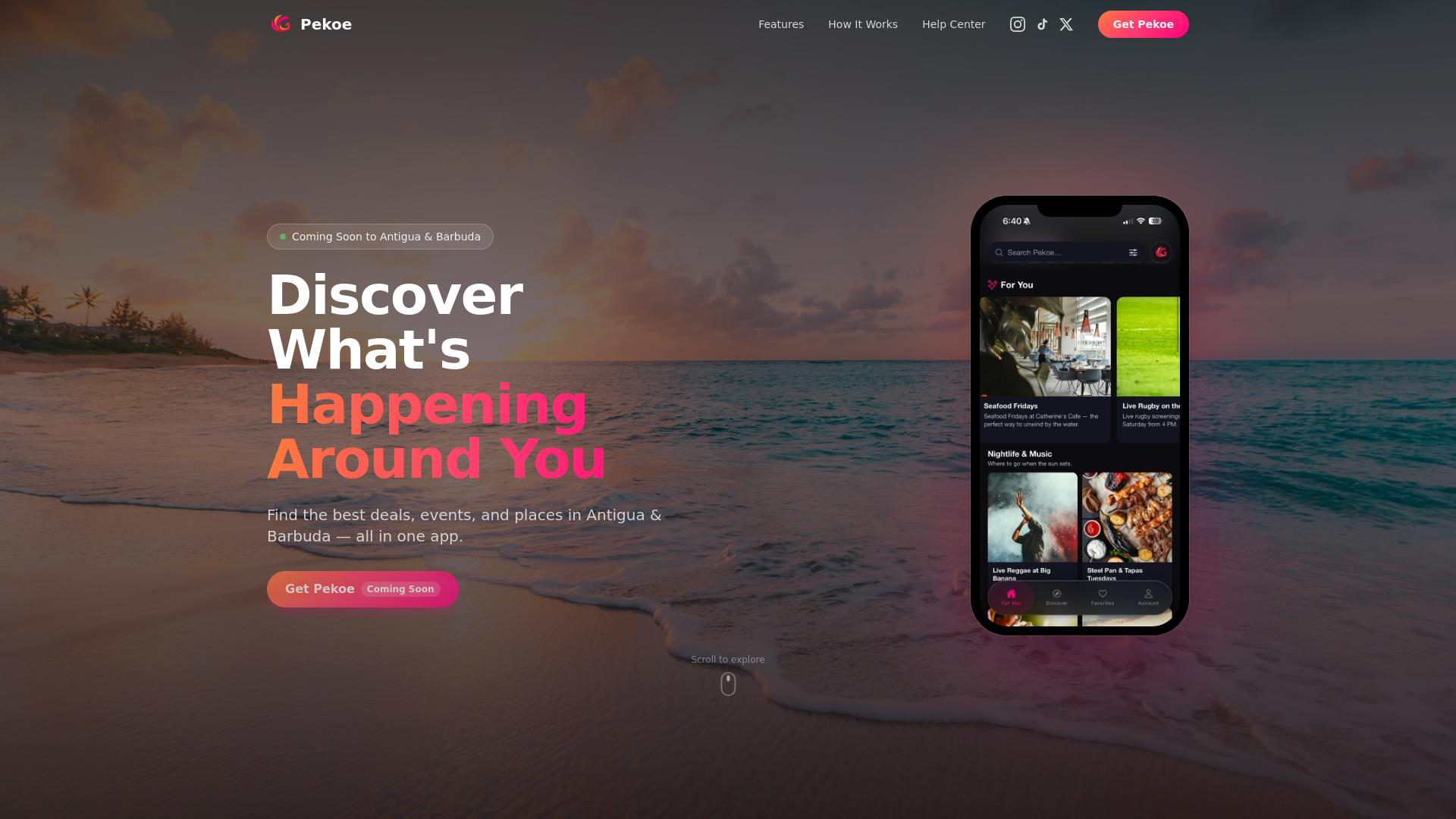 website screenshot of https://pekoe.ag/