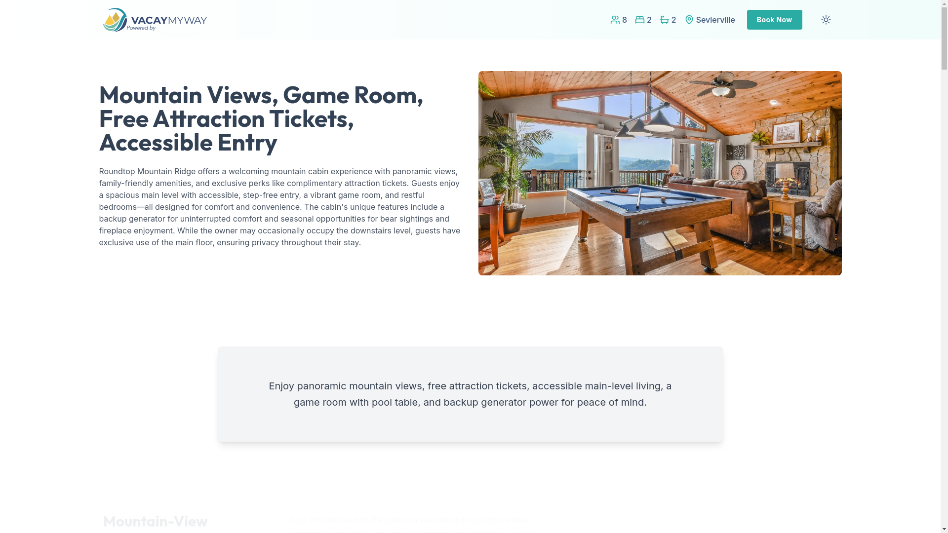 website screenshot of https://sevierviews.properties/