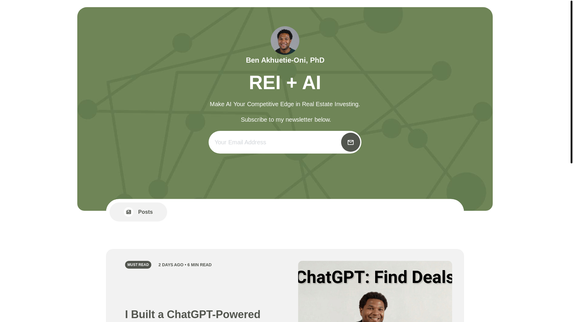 website screenshot of https://aiwithben.com/