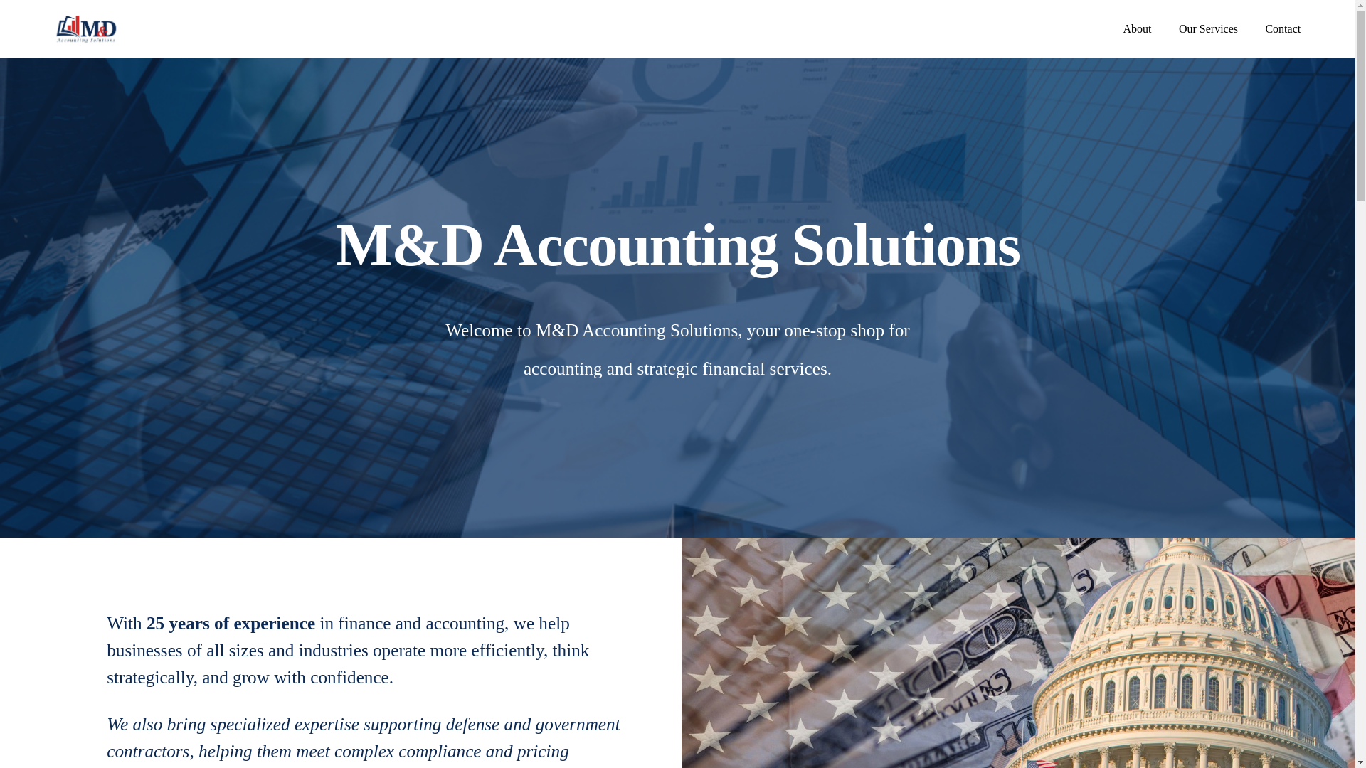 website screenshot of https://mdacctsolutions.com/