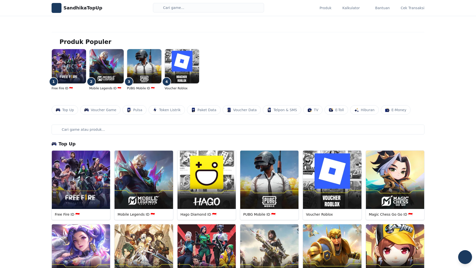website screenshot of https://dhikatopup.my.id/