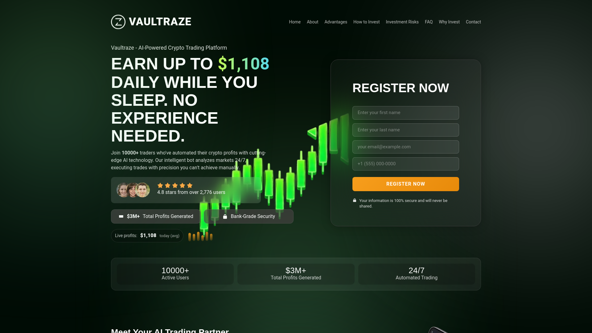 website screenshot of https://vaultraze.com/