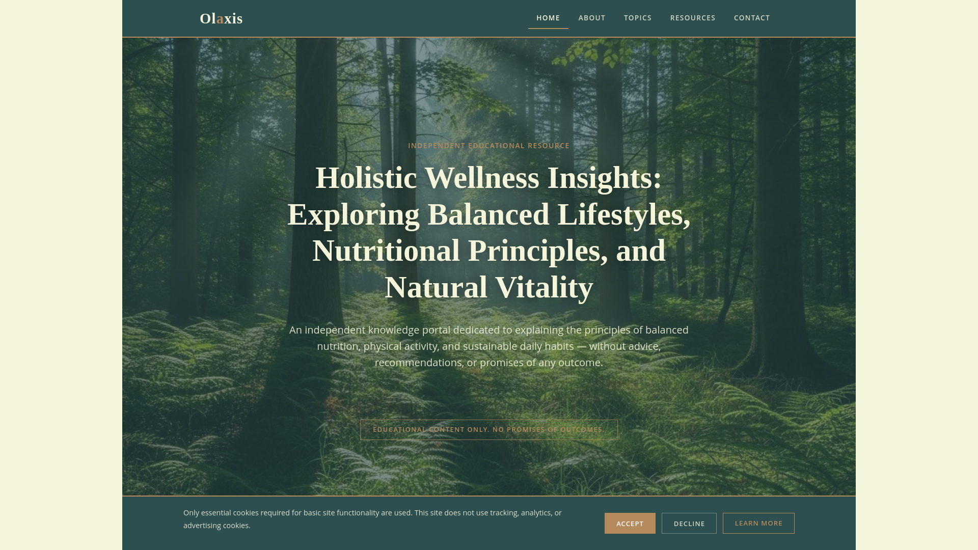 website screenshot of https://olaxis.info/