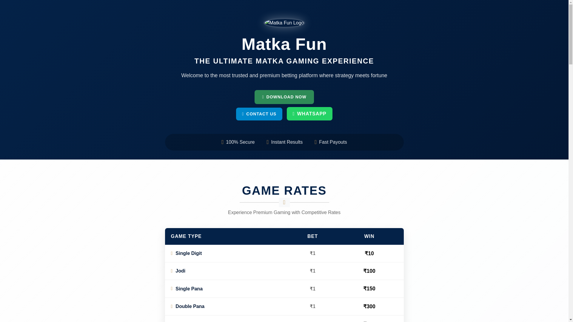 website screenshot of https://matka-fun.site/