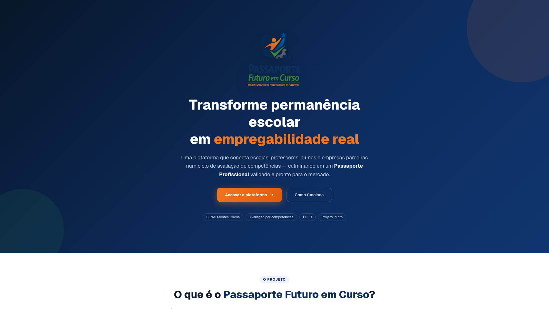 website screenshot of https://passaportefuturoemcurso.cloud/