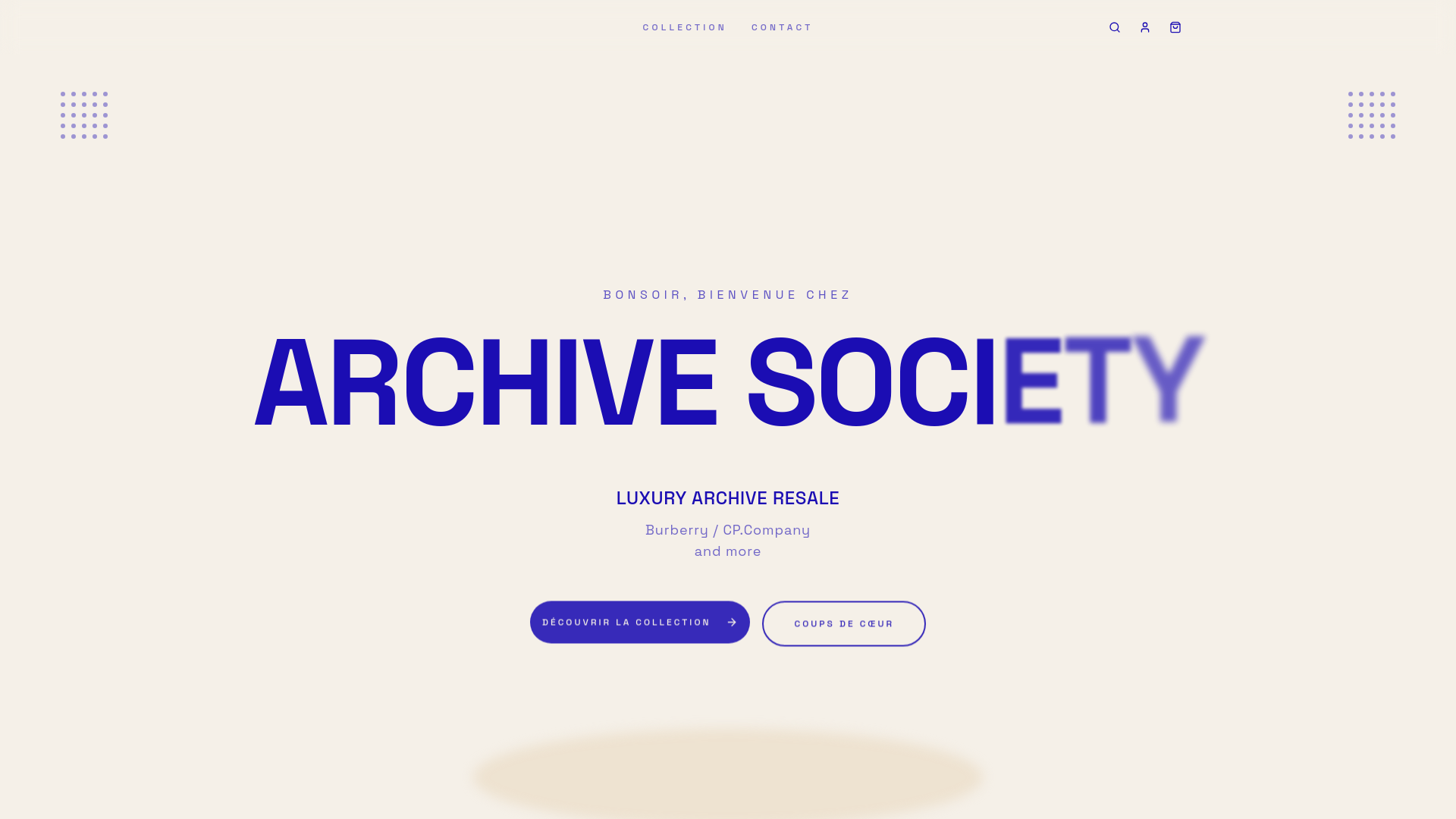 website screenshot of https://archivesociety.fr/