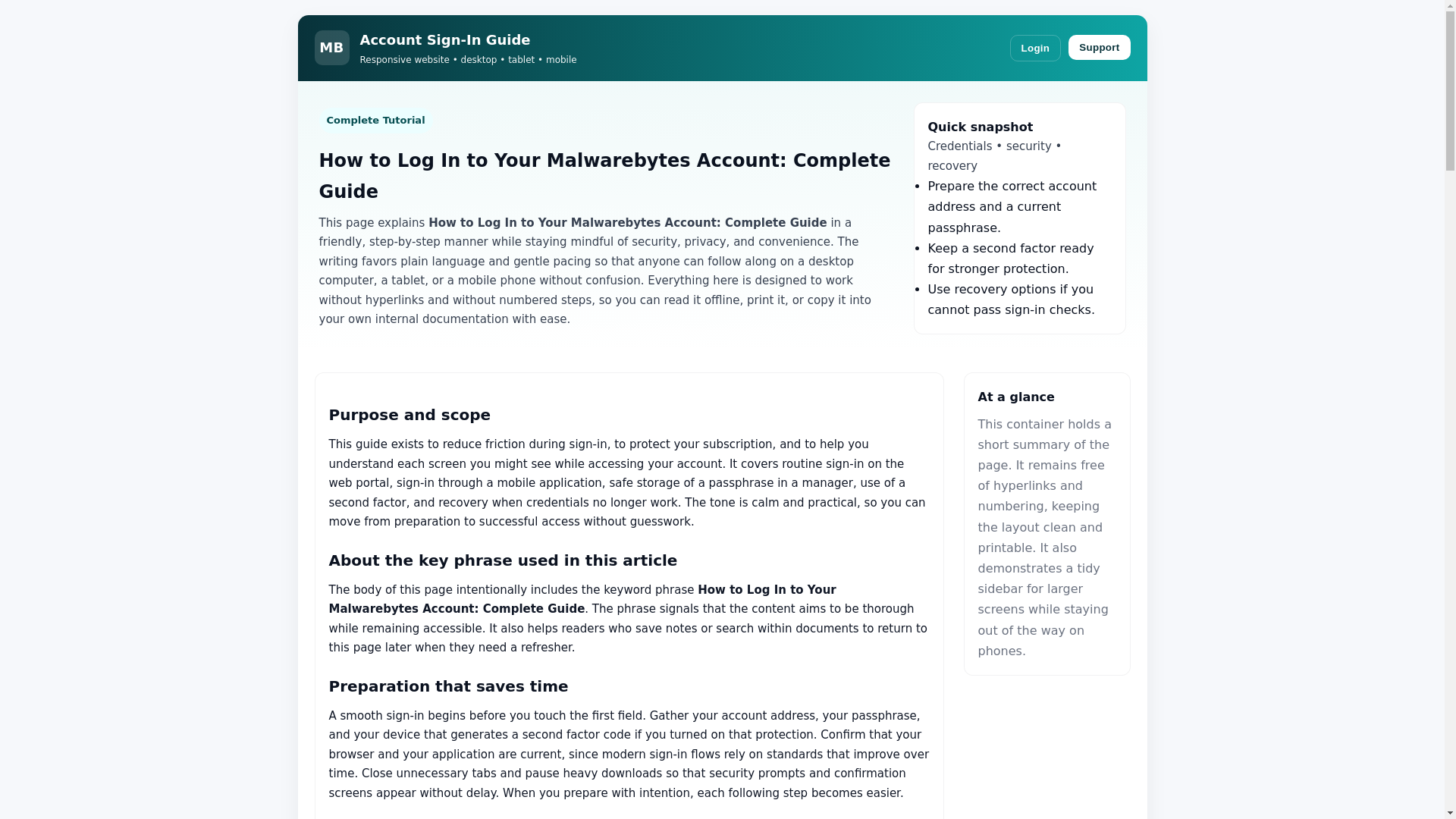 website screenshot of https://malwarebyteshelp.pages.dev/