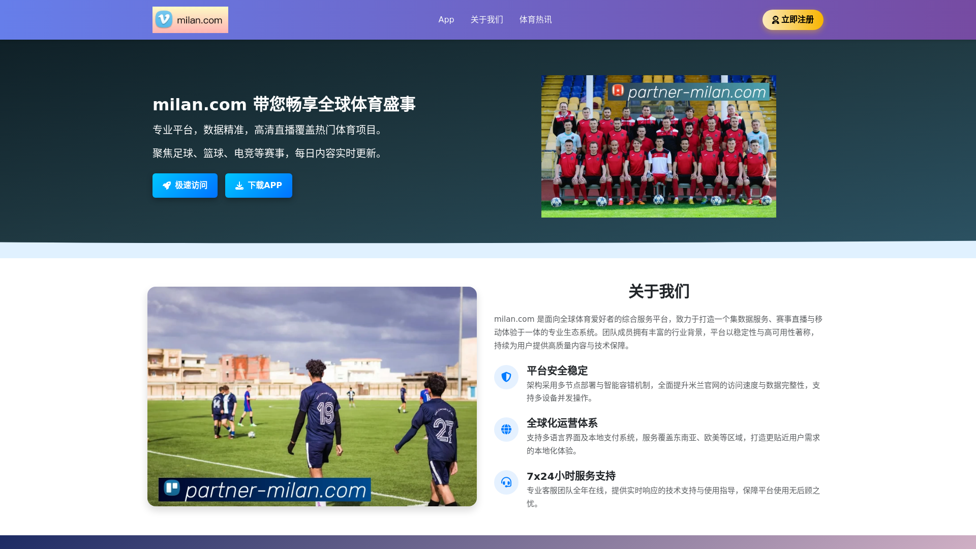 website screenshot of https://partner-milan.com/
