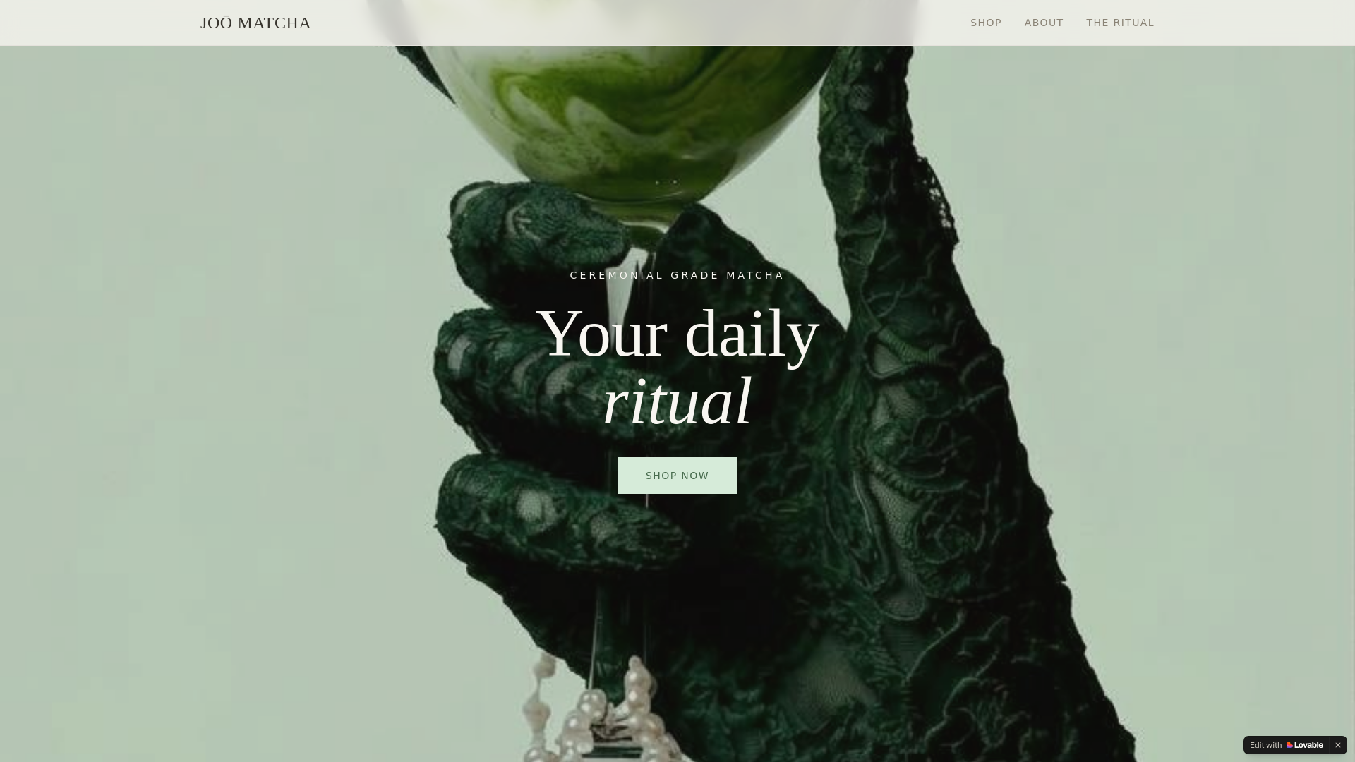 website screenshot of https://joomatcha.com/