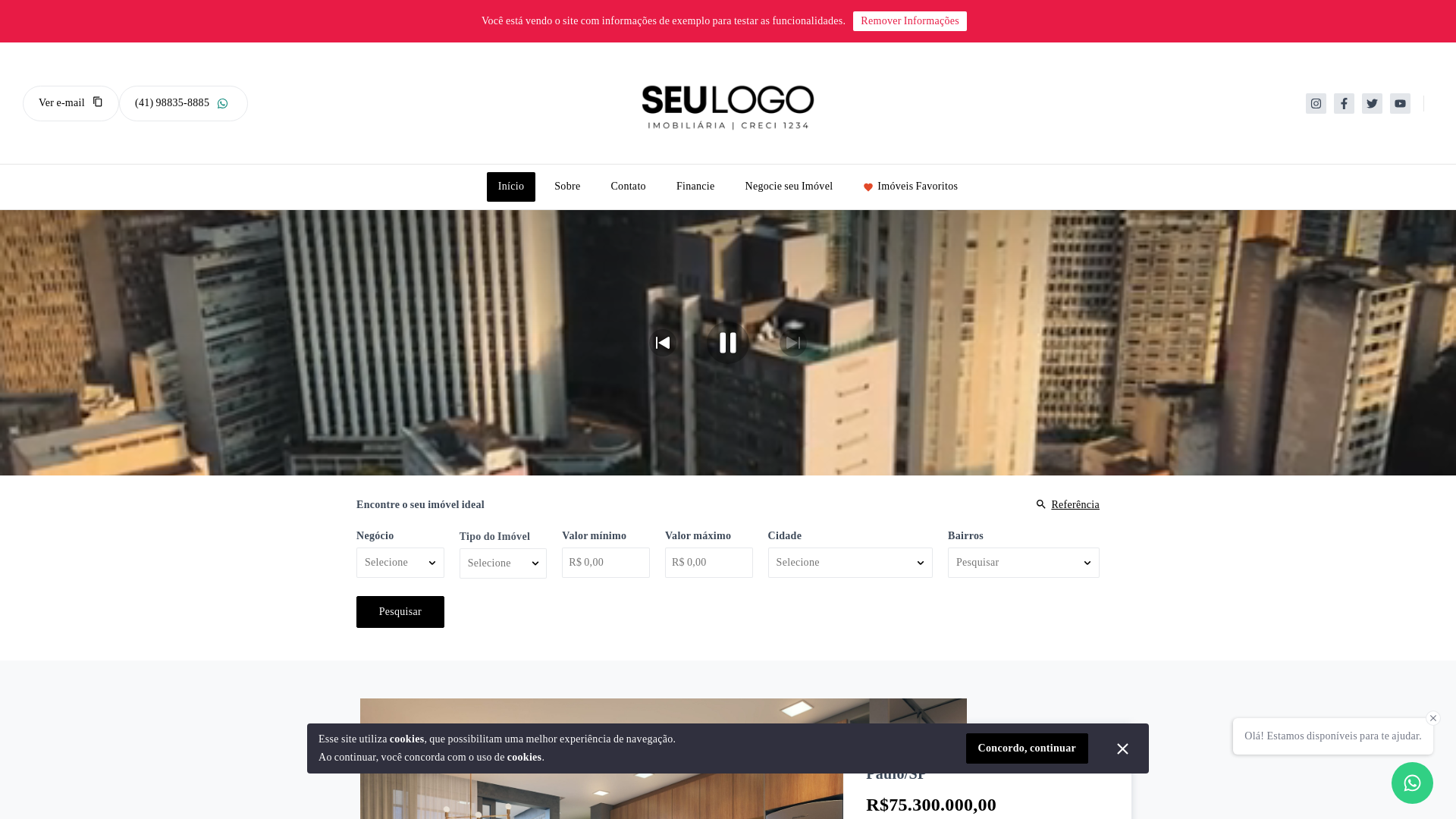 website screenshot of https://cclimoveis.com.br/