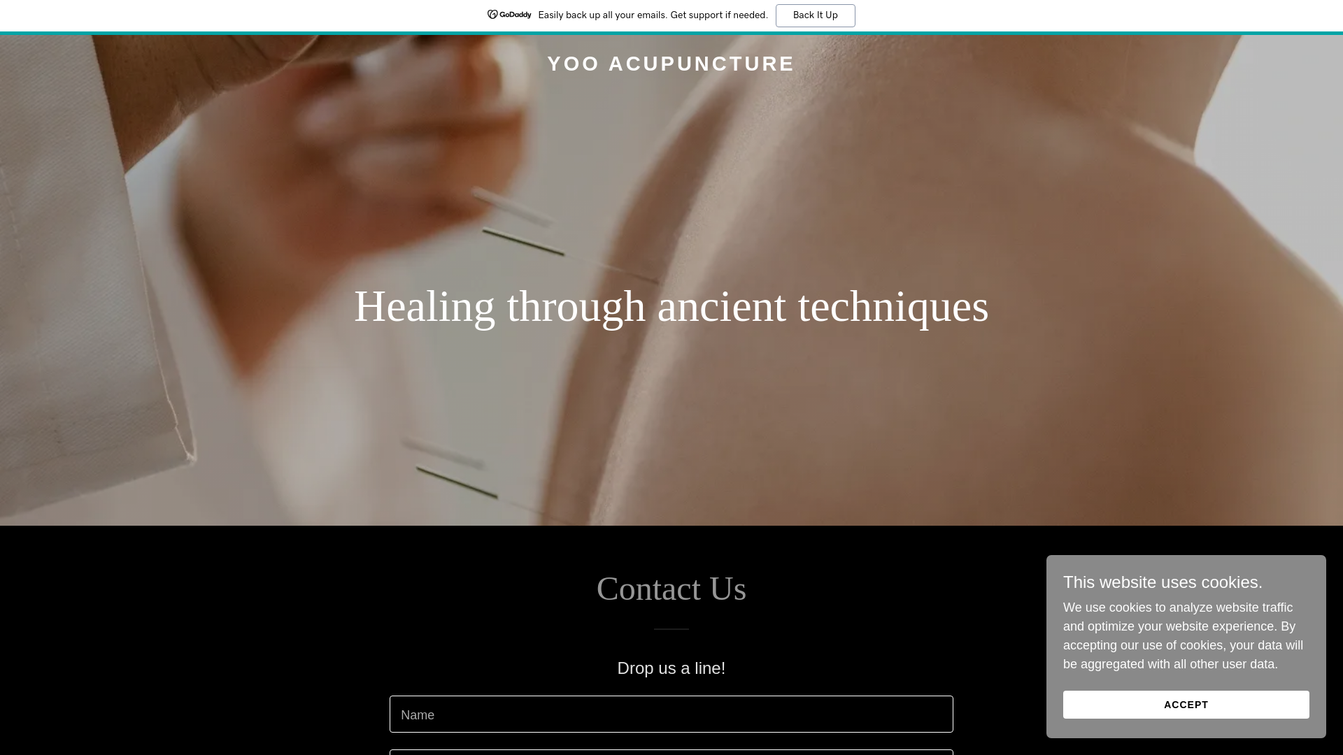 website screenshot of https://yooacupuncture.com/
