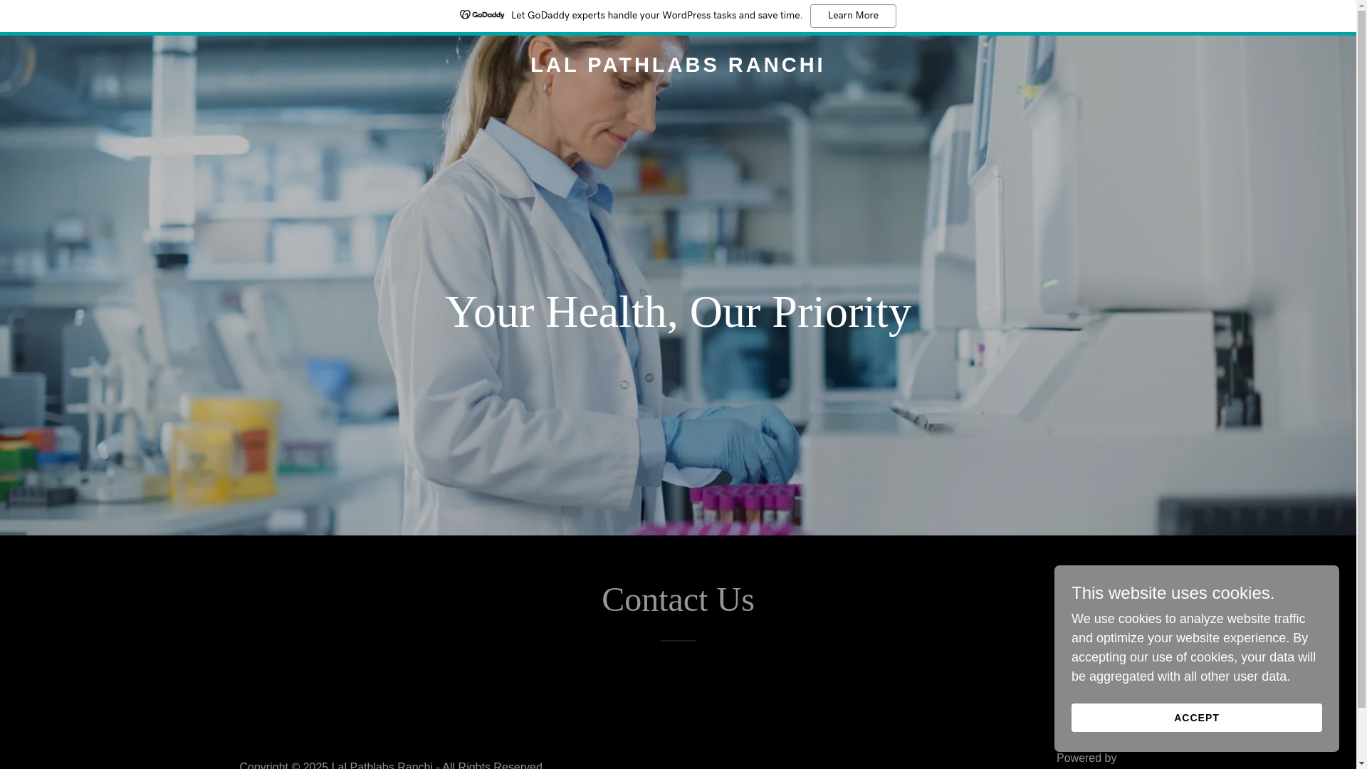 website screenshot of https://lalpathlabsranchi.com/