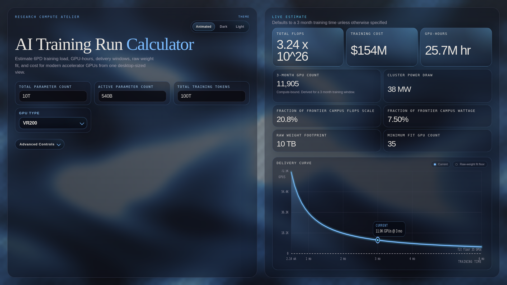 website screenshot of https://trainingcalc.pages.dev/
