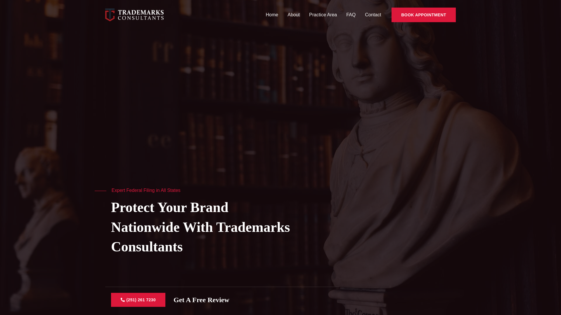 website screenshot of https://trademarksconsultants.com/