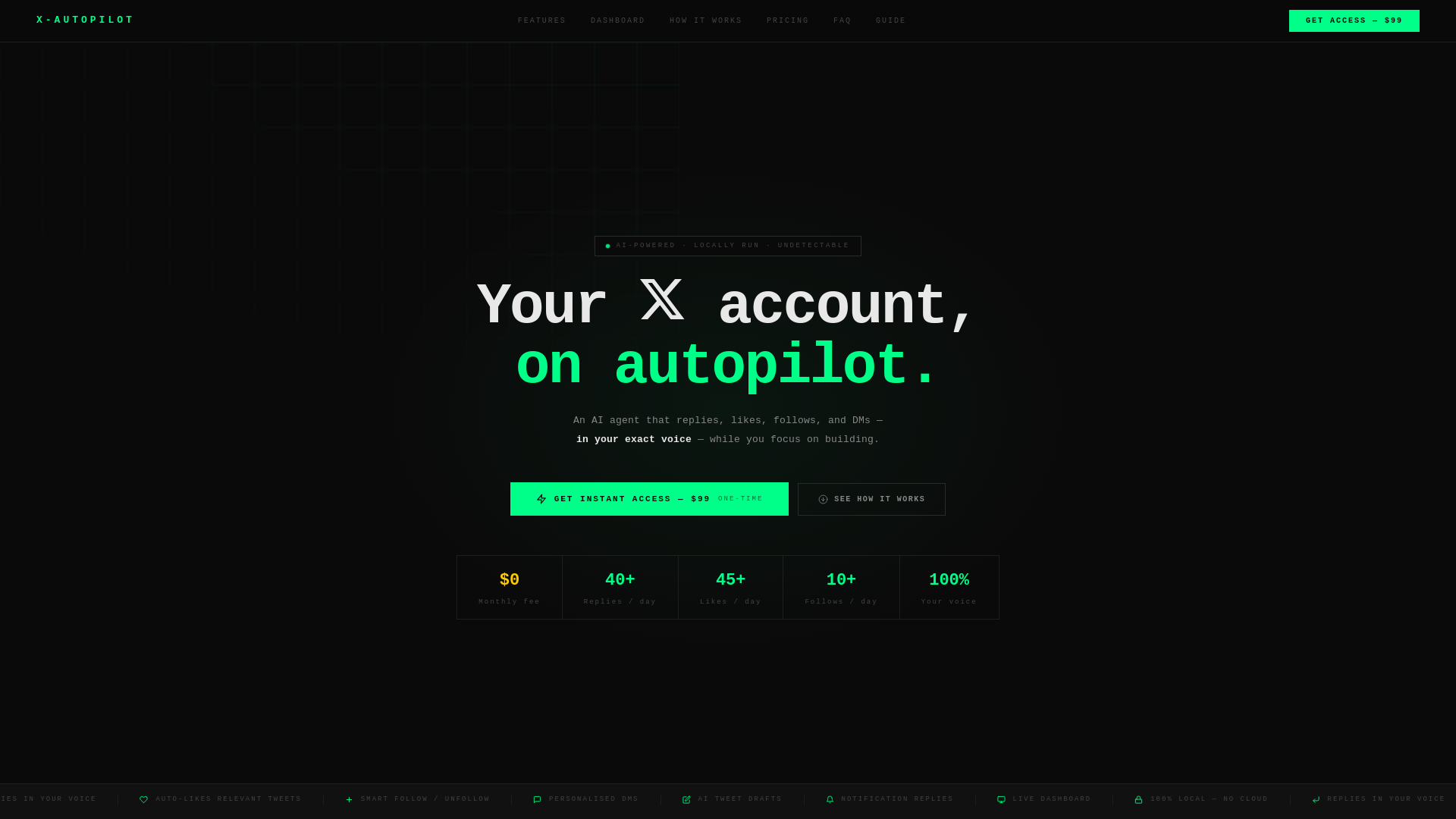 website screenshot of https://xautopilot.app/
