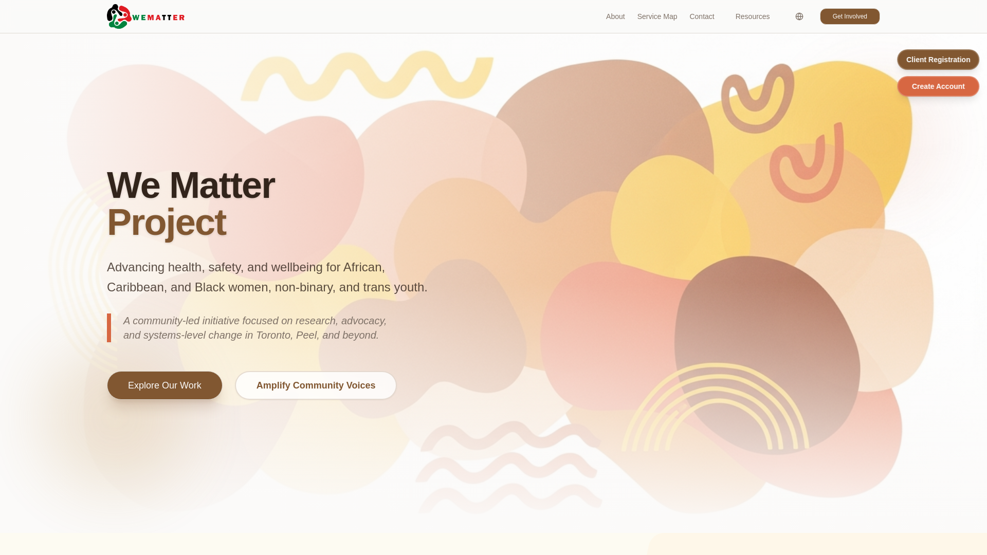 website screenshot of https://wematterproject.com