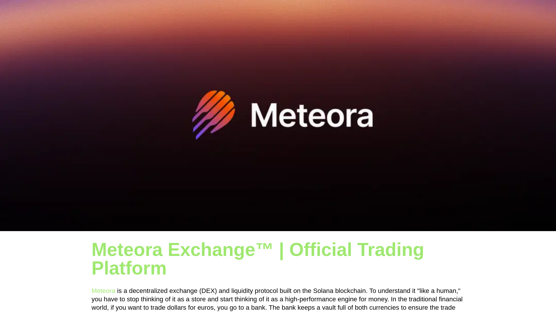 website screenshot of https://metaora-crypto.github.io