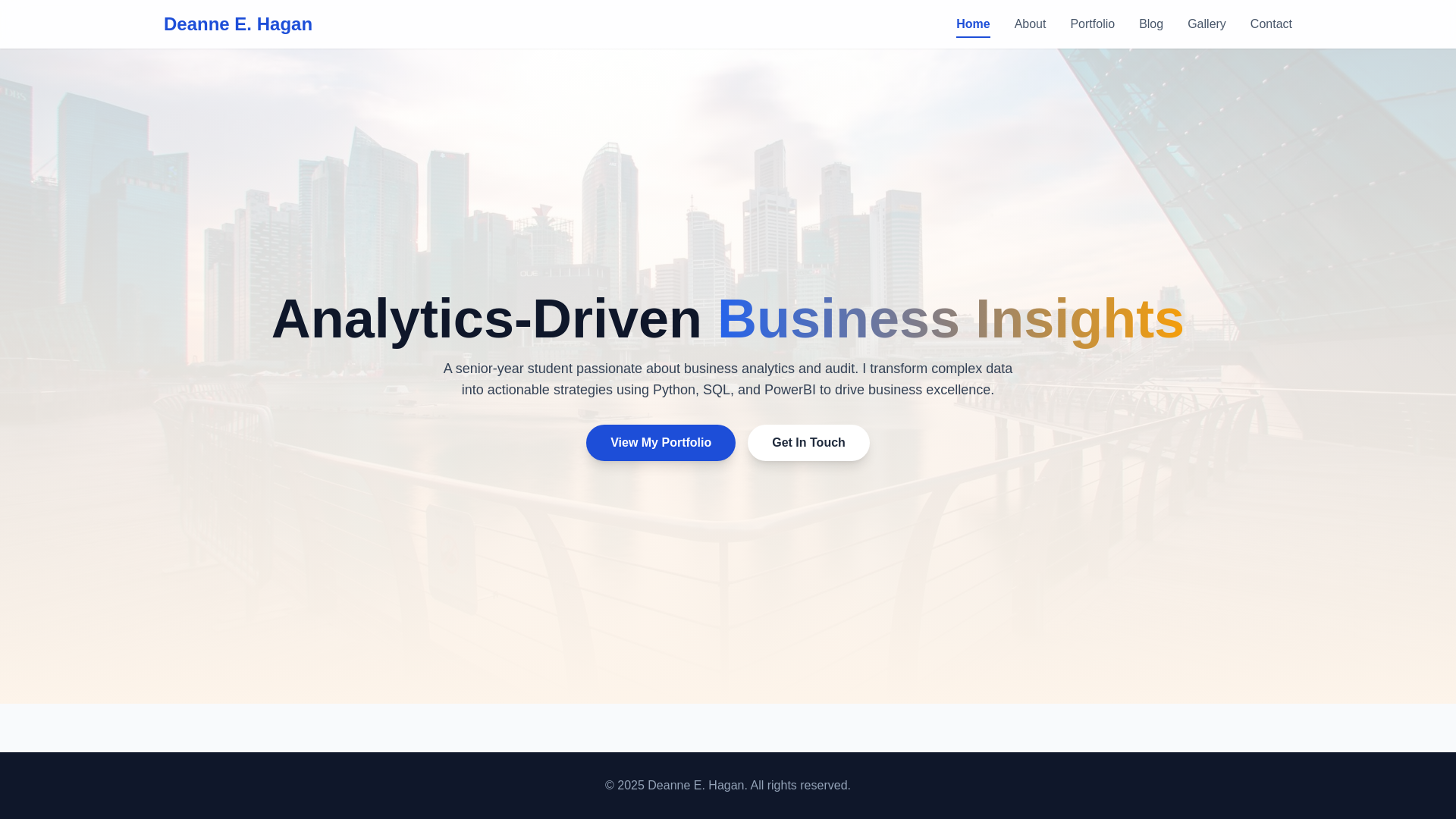 website screenshot of https://deannehagan.pages.dev/