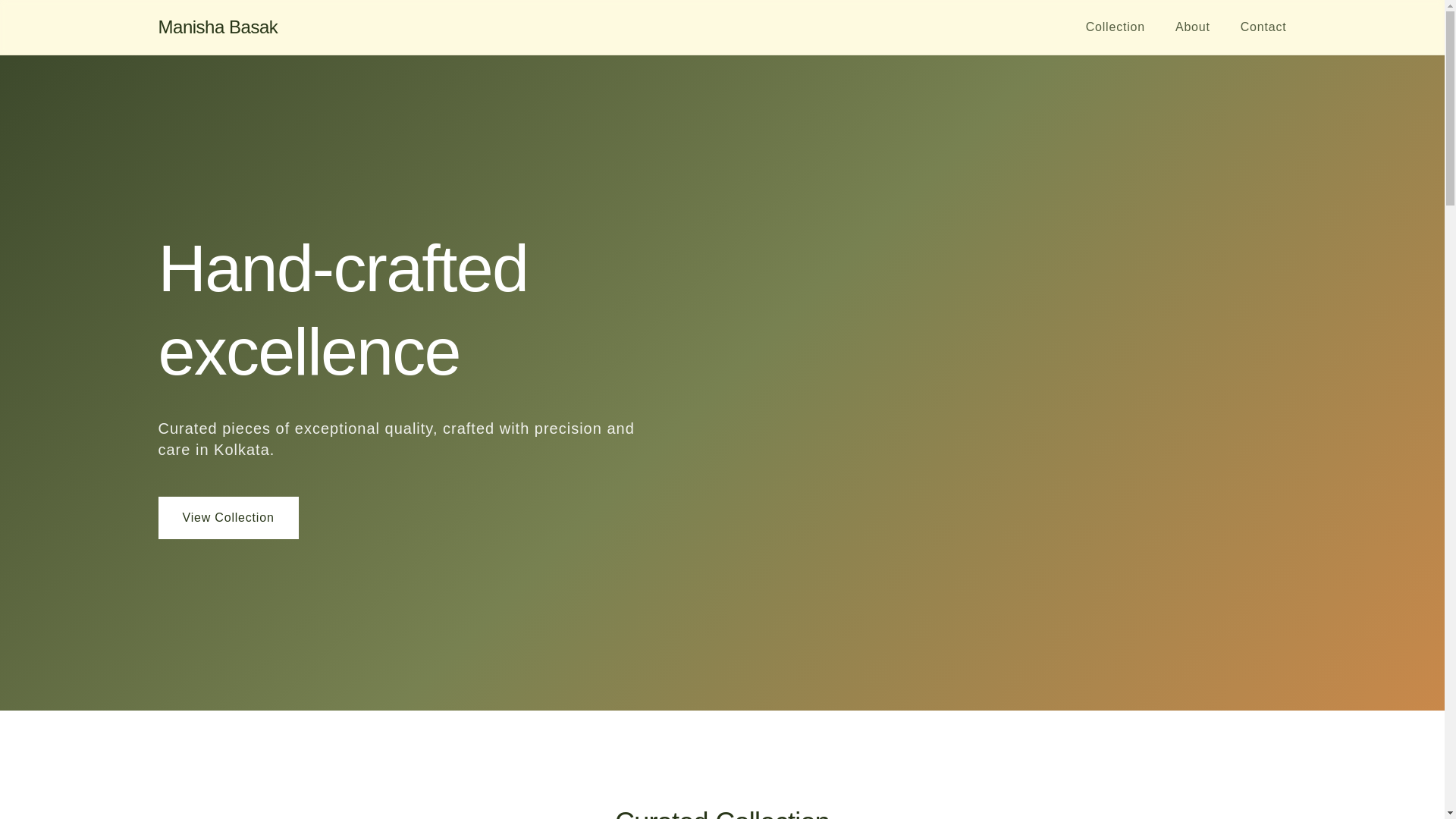 website screenshot of https://manishabasak.com/
