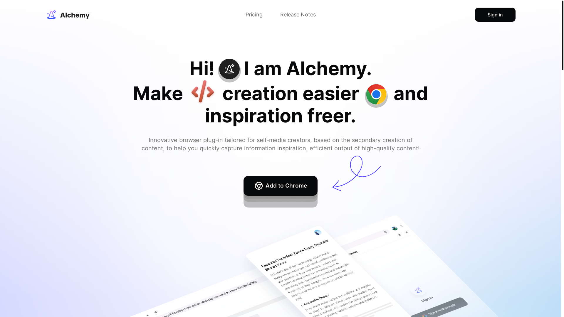 website screenshot of https://alchemy-host.pages.dev/