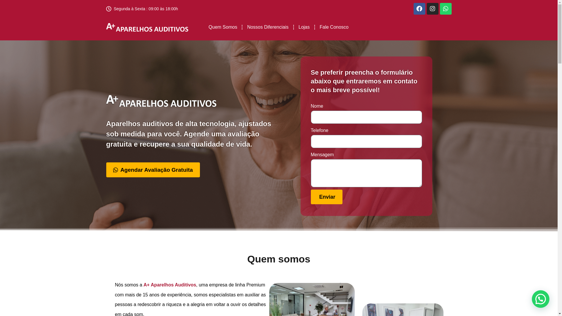 website screenshot of https://aparelhosauditivosresound.com.br/