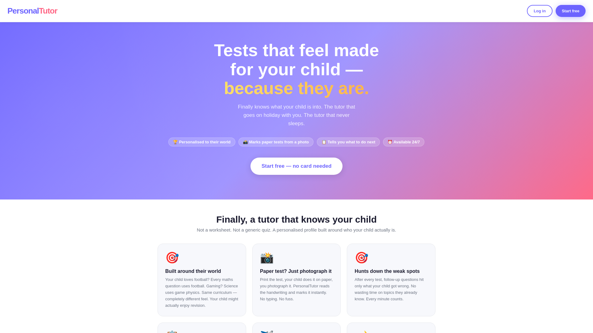 website screenshot of https://personaltutor.space/