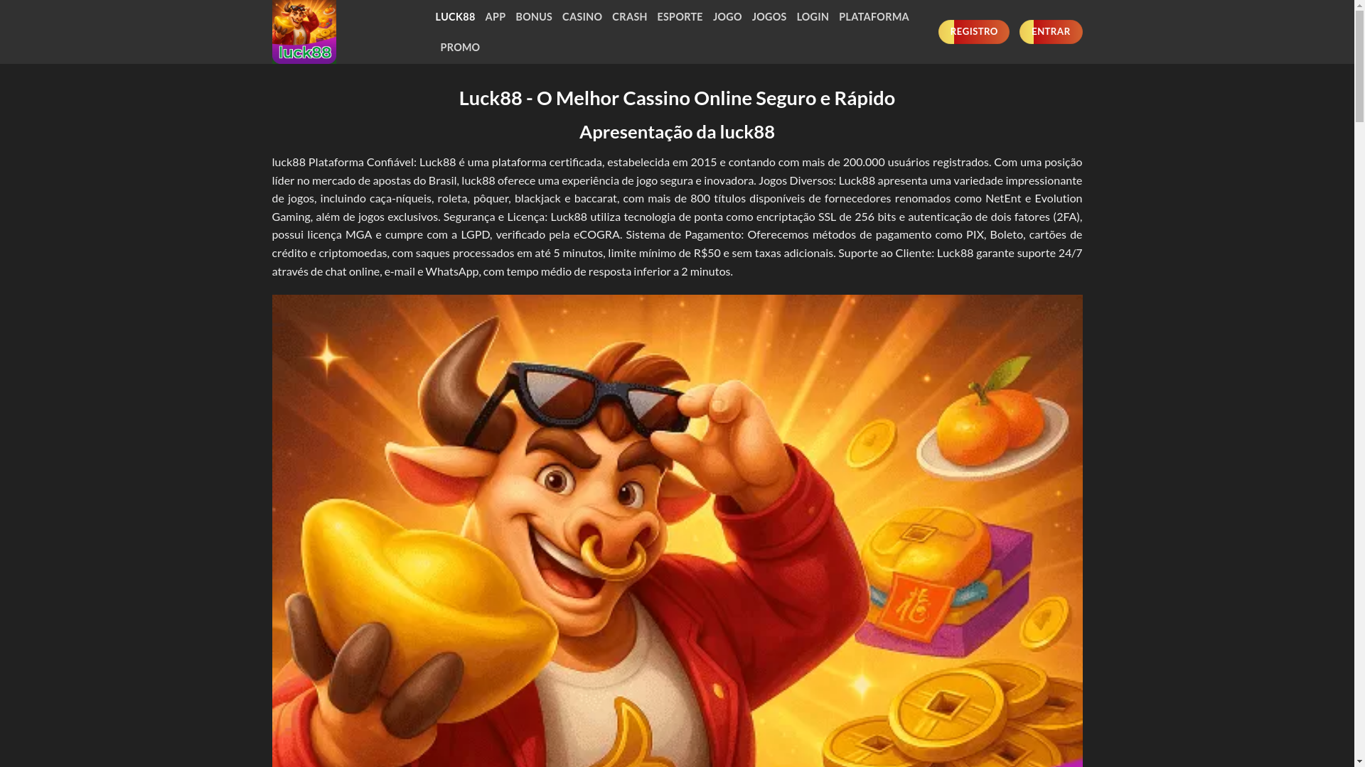website screenshot of https://luck88v.com/