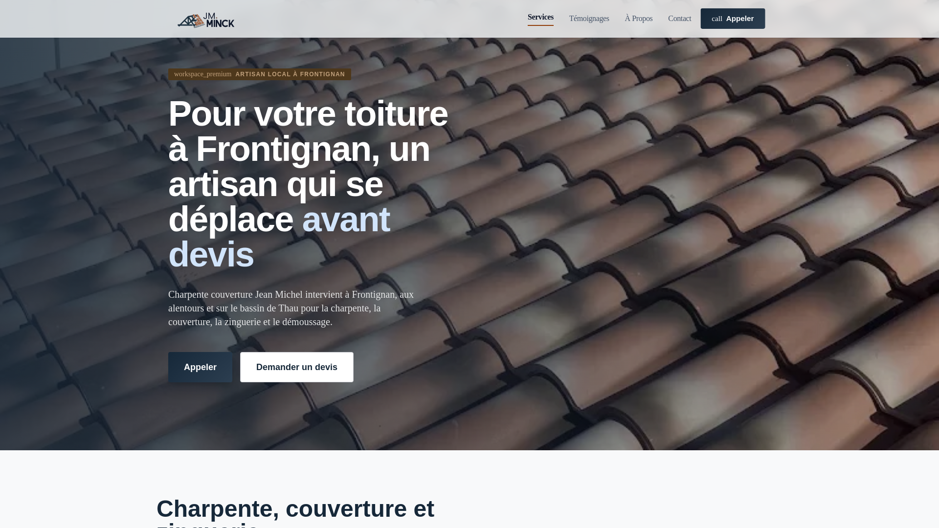website screenshot of https://jeanmicheltoiture.pages.dev/