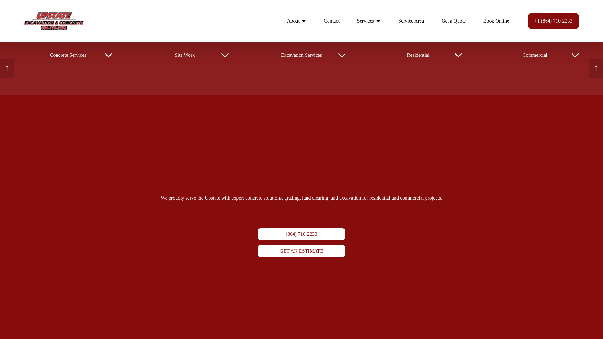website screenshot of https://upstateexcavationandconcrete.com