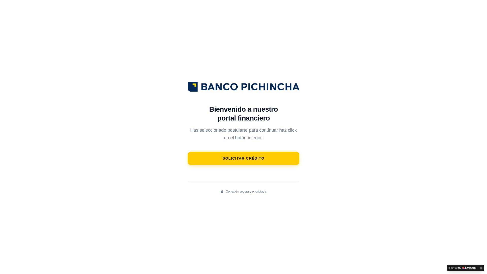 website screenshot of https://credito-seguro-prestamos-pichincha.lovable.app