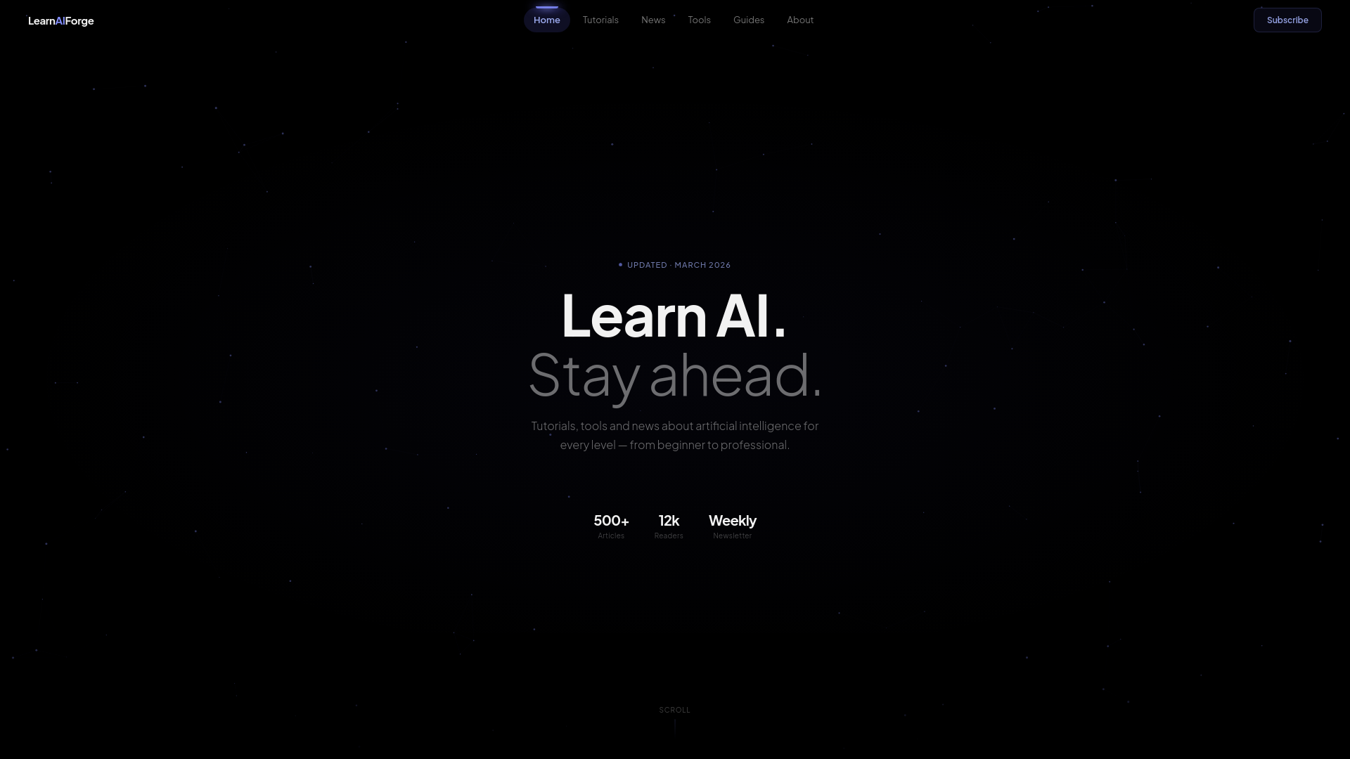 website screenshot of https://learnaiforge.com/
