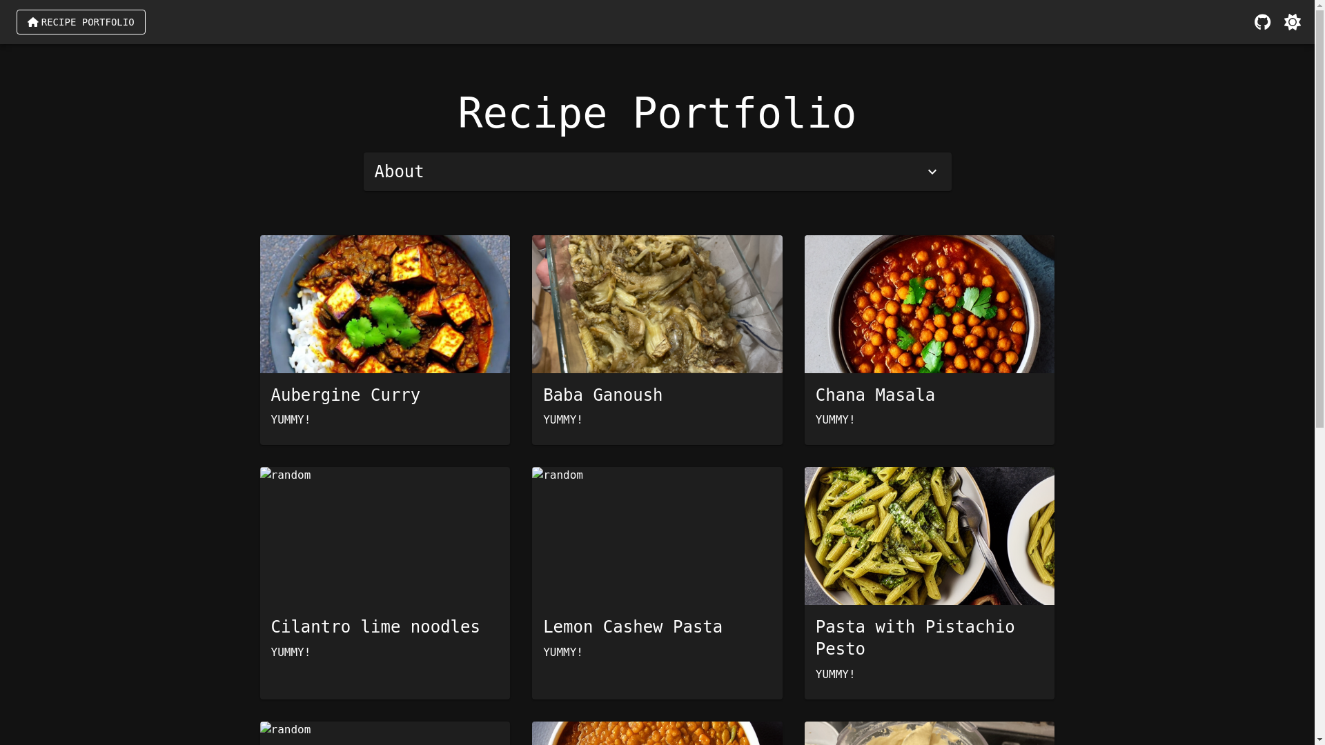 website screenshot of https://recipe-portfolio.pages.dev/