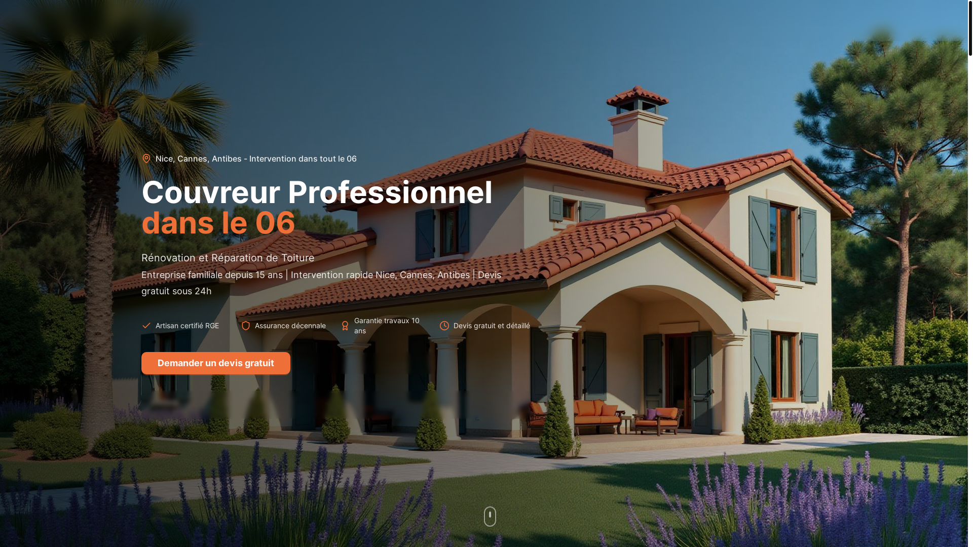 website screenshot of https://laurent-couverture-06.fr/