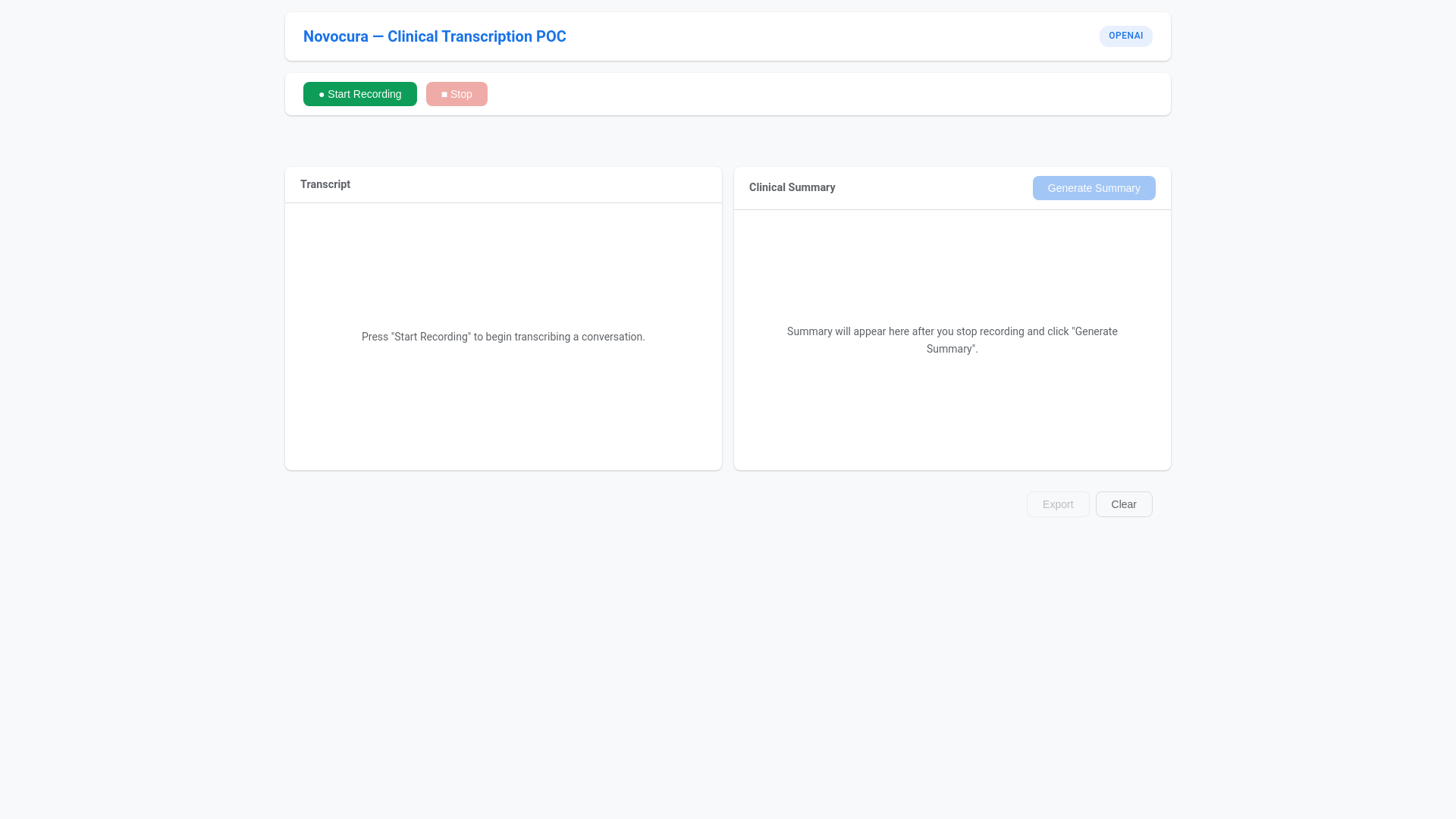 website screenshot of https://novacura-poc1.pages.dev/