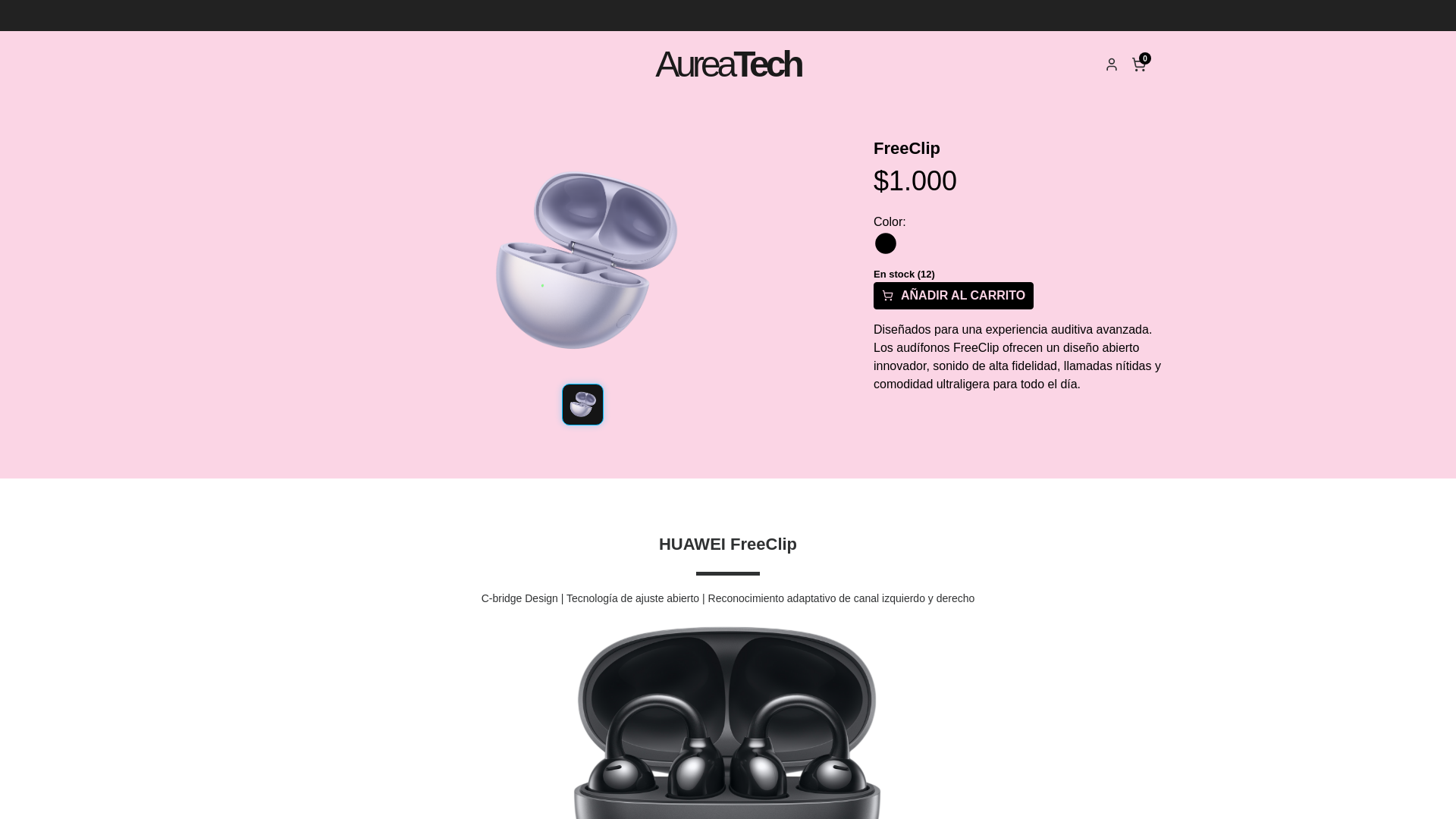 website screenshot of https://aureatech.co