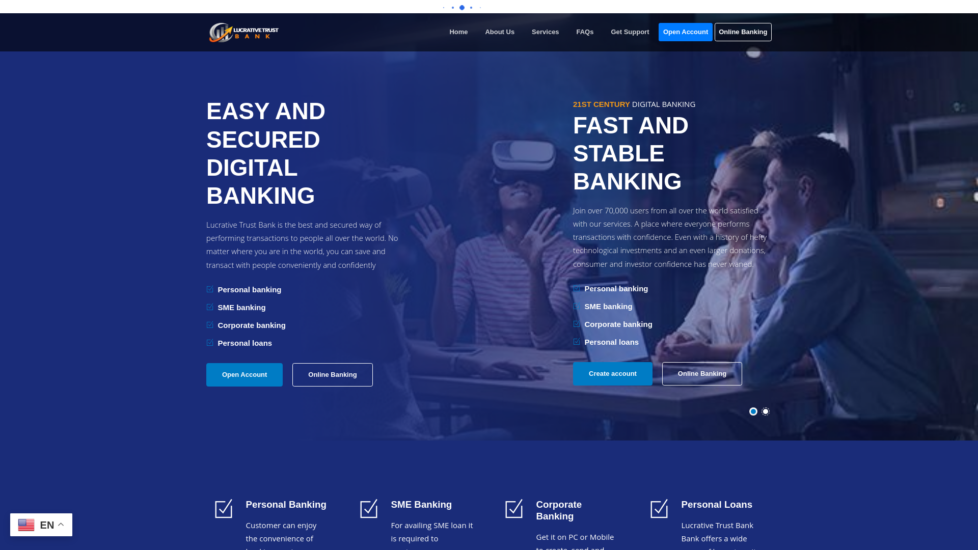 website screenshot of https://ibank.lucrativetrustb.com/