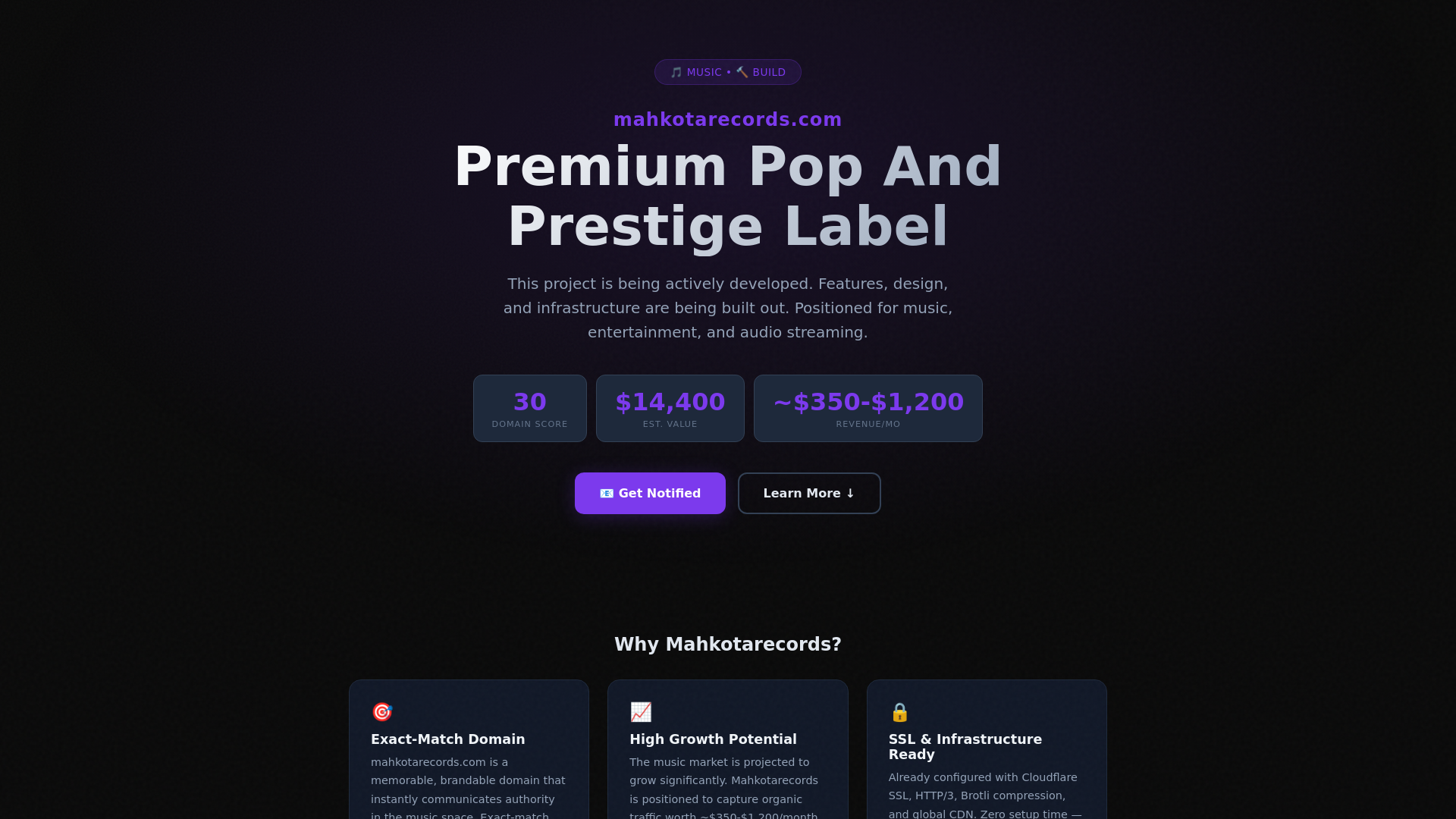 website screenshot of https://mahkotarecords.com/