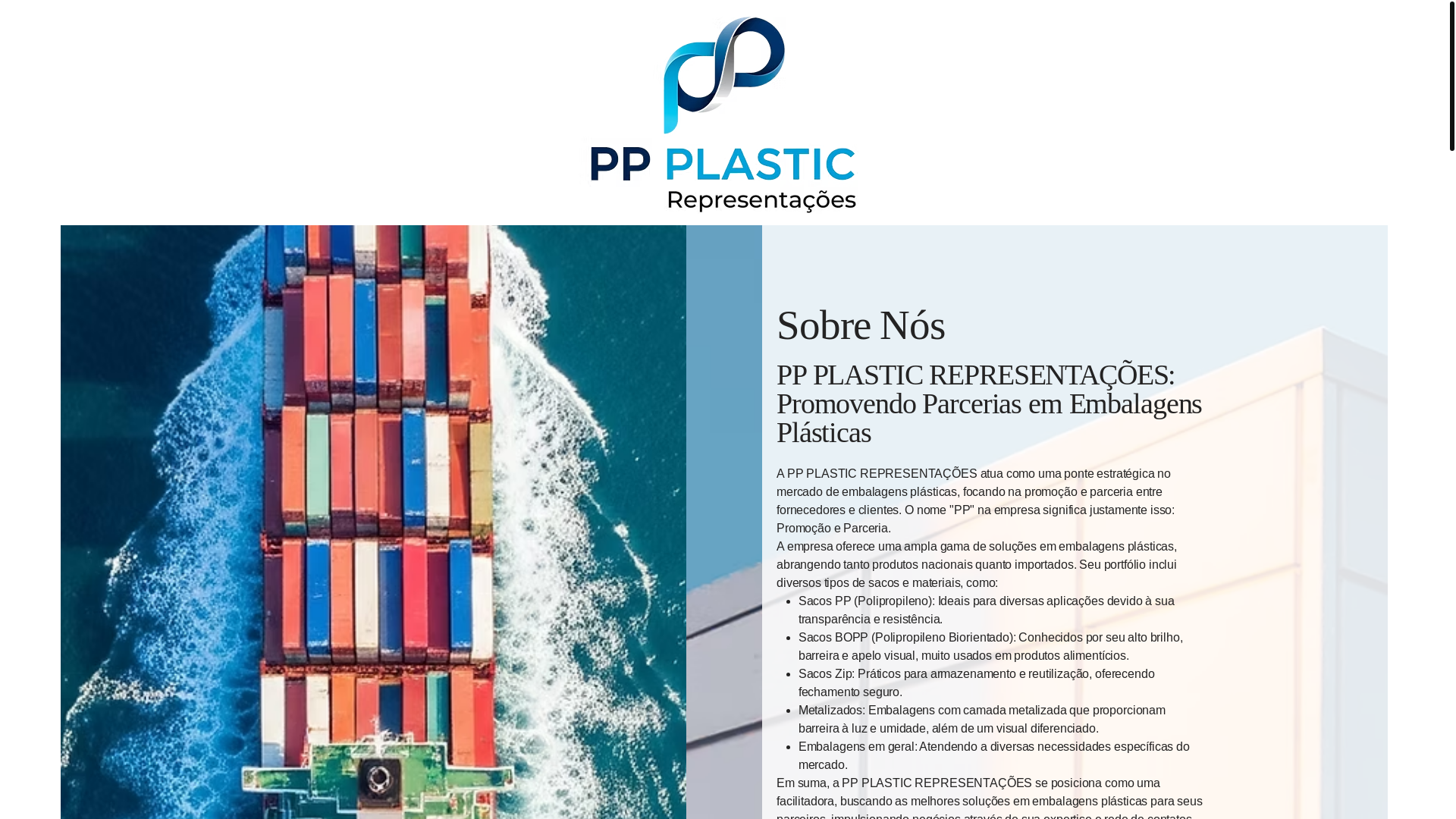 website screenshot of https://ppplastic.com.br/