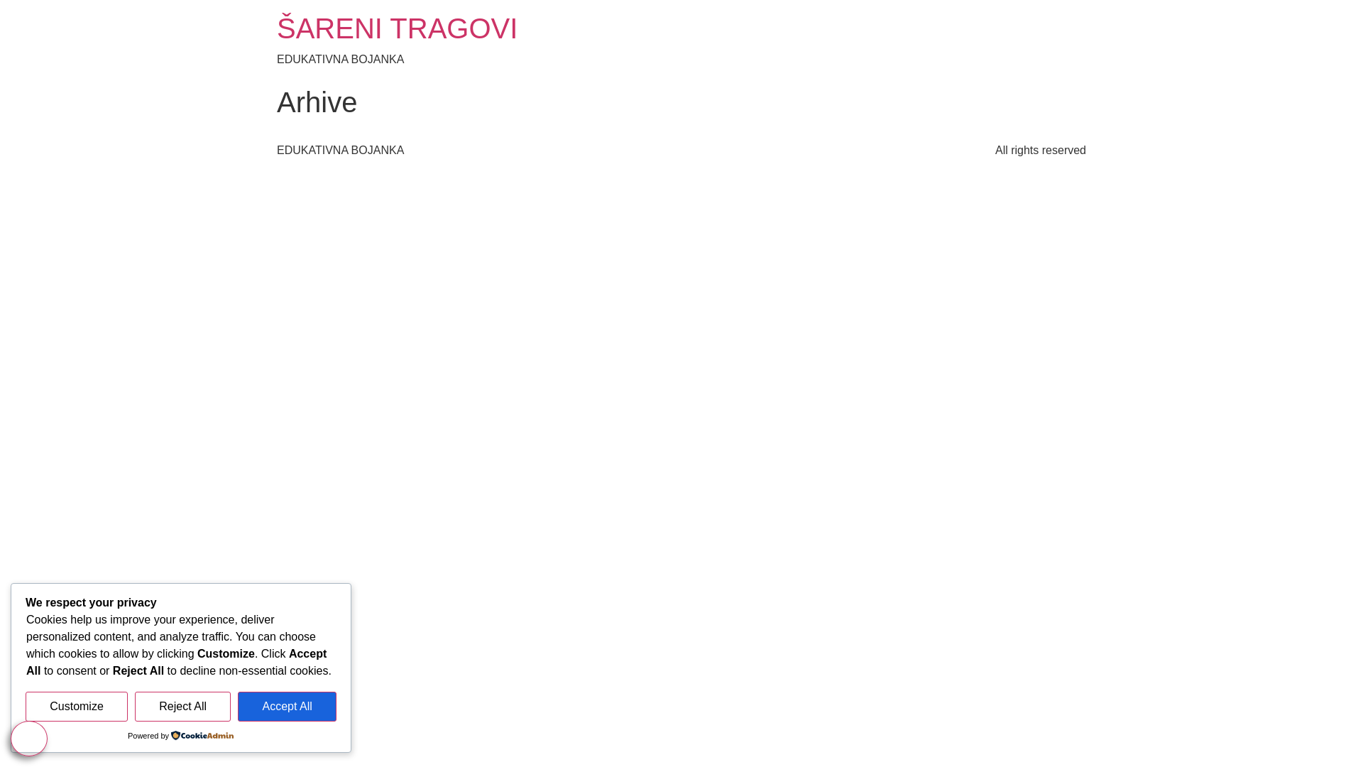 website screenshot of https://sarenitragovi.ba/