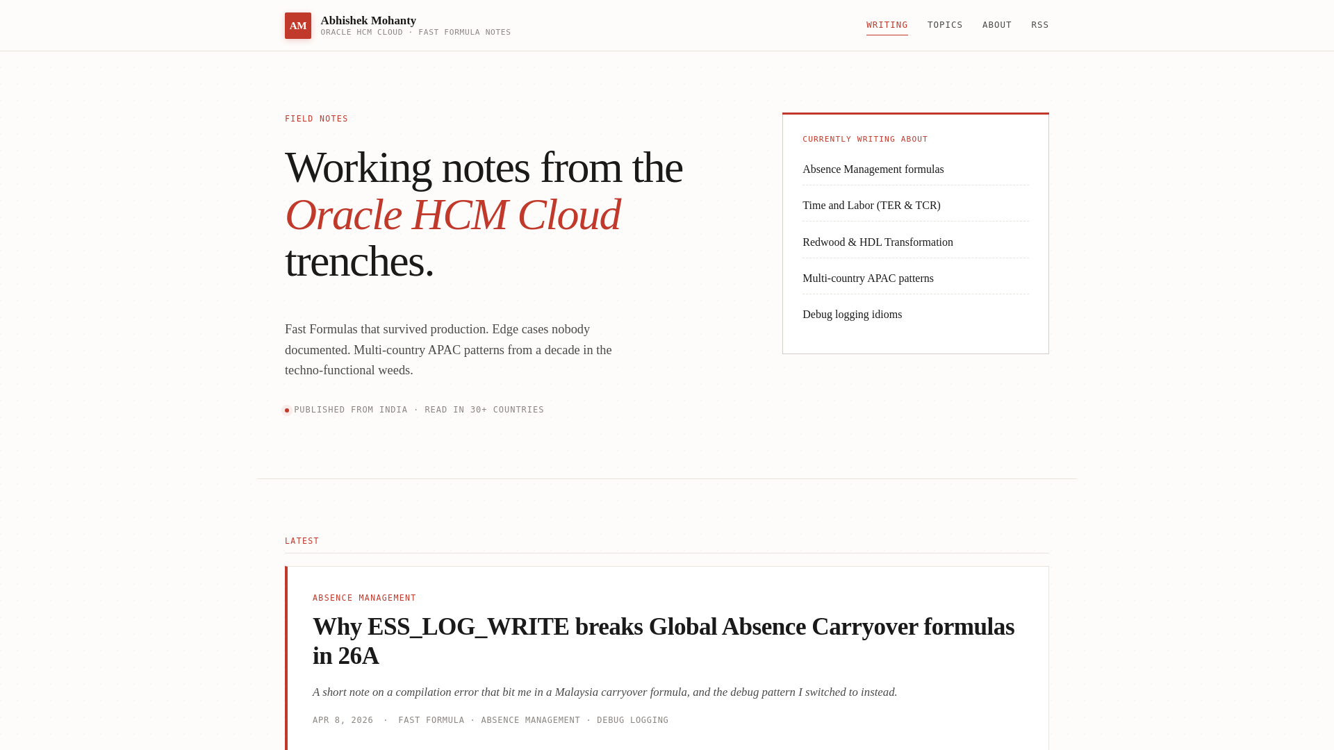 website screenshot of https://abhishekmohantyhcmcloud.pages.dev/