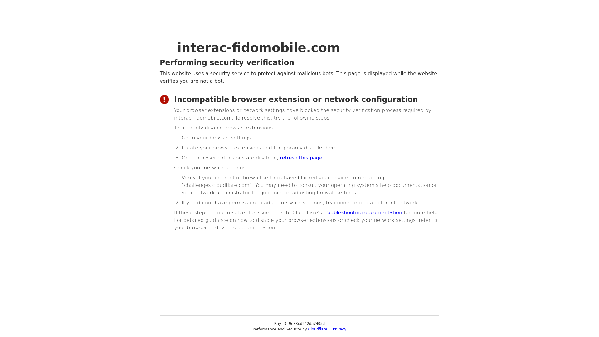 website screenshot of https://interac-fidomobile.com