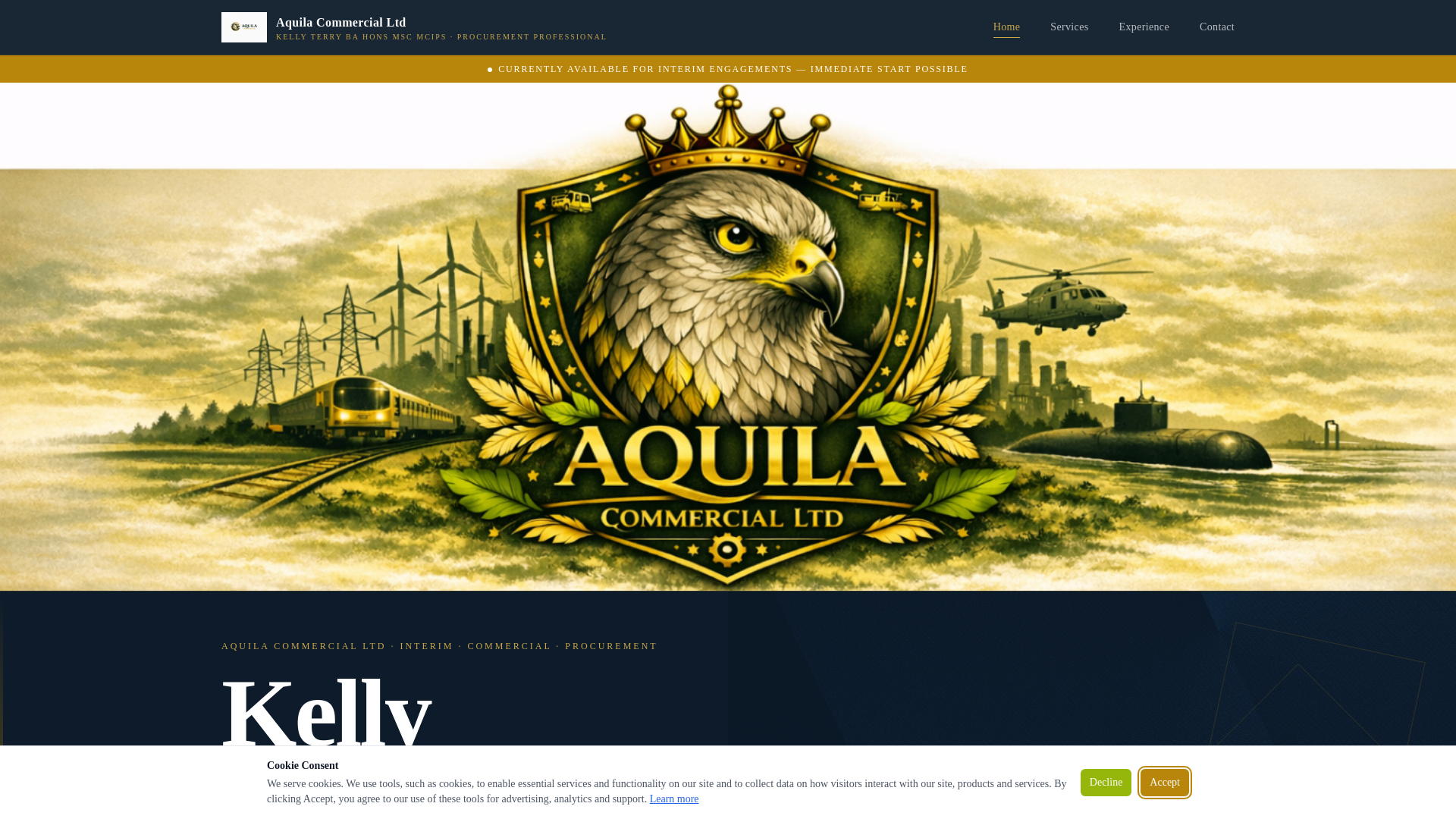 website screenshot of https://aquila-commercial.co.uk/