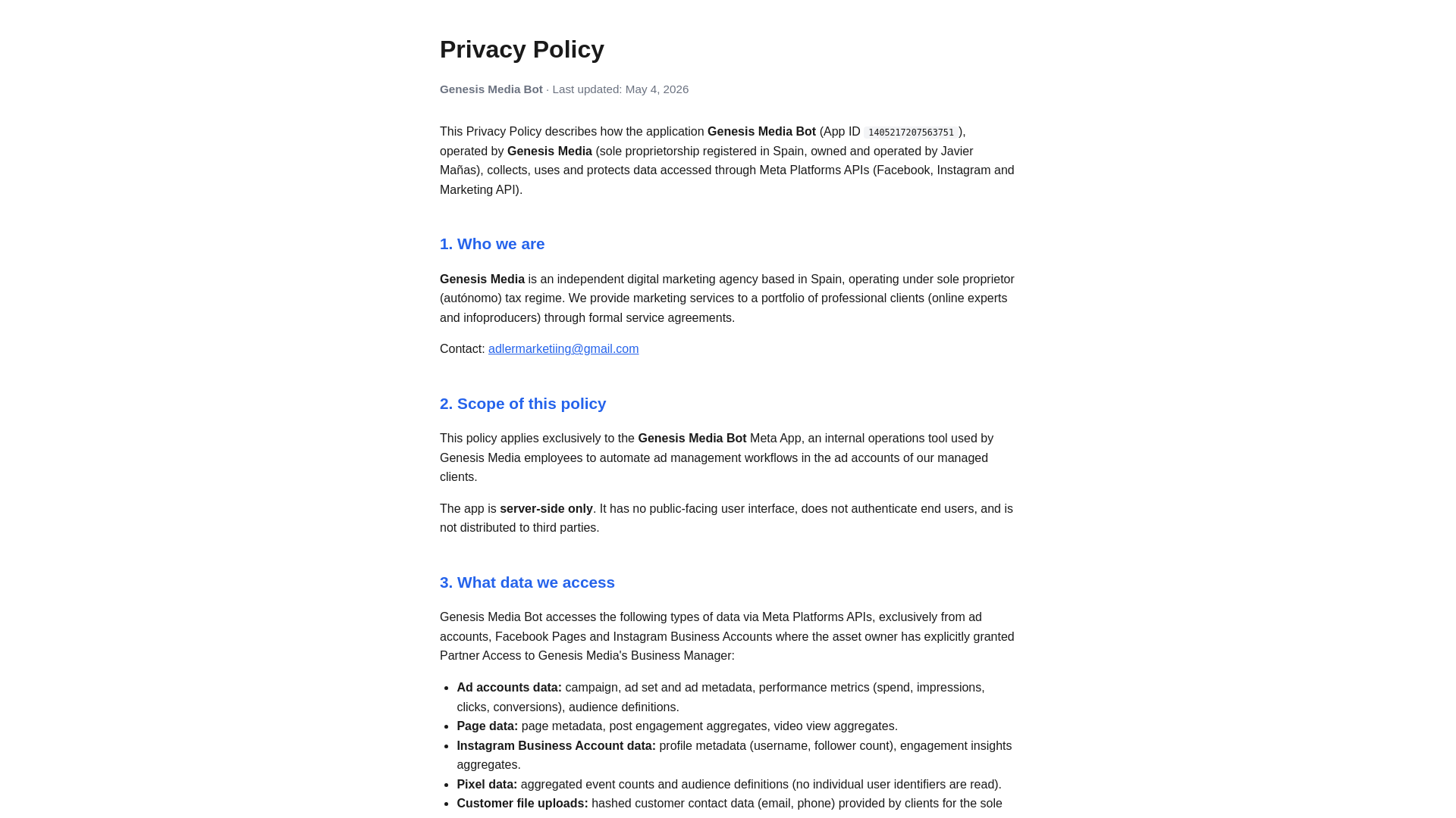 website screenshot of https://genesis-privacy.pages.dev/