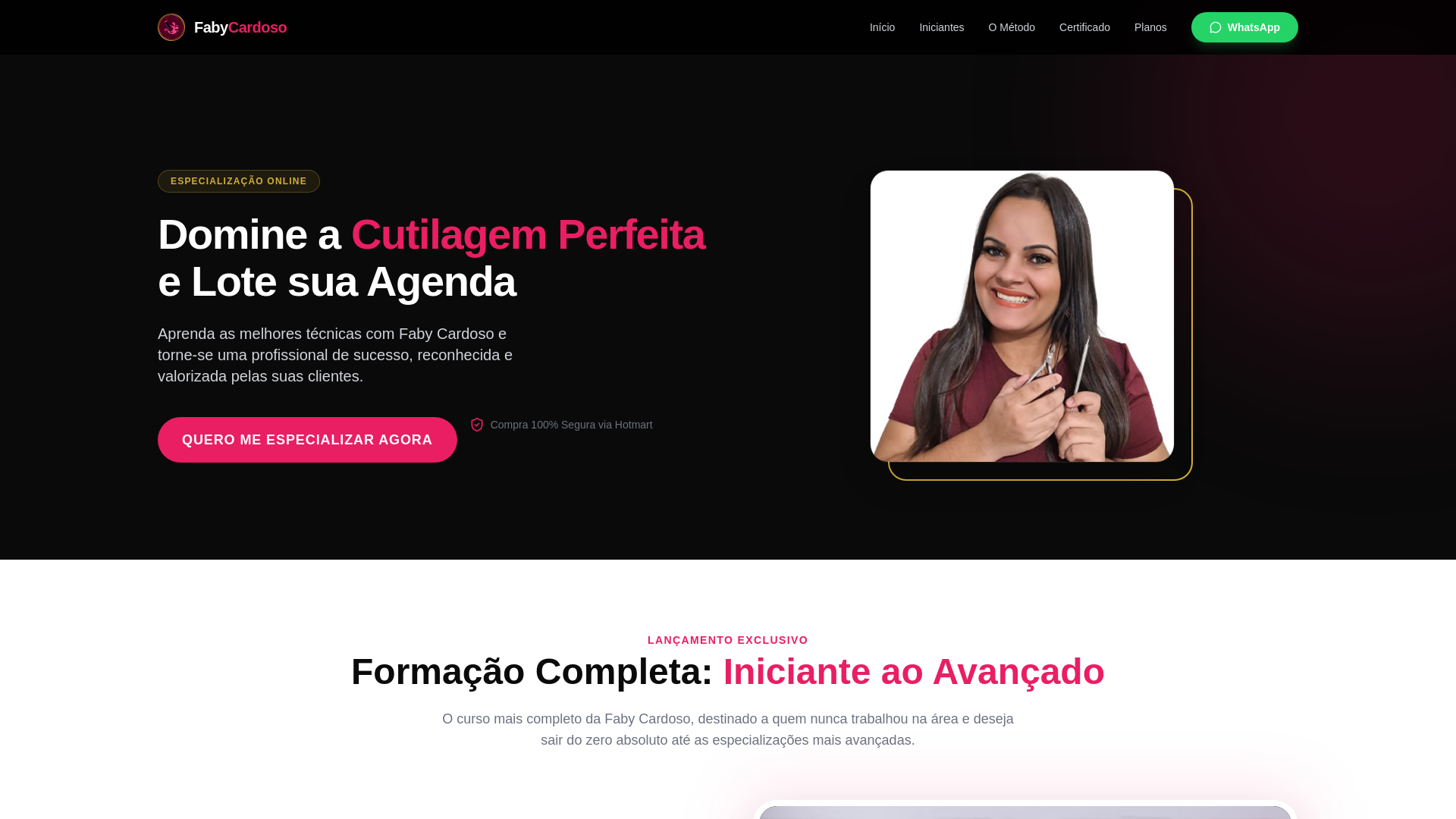 website screenshot of https://fabycardoso.shop/