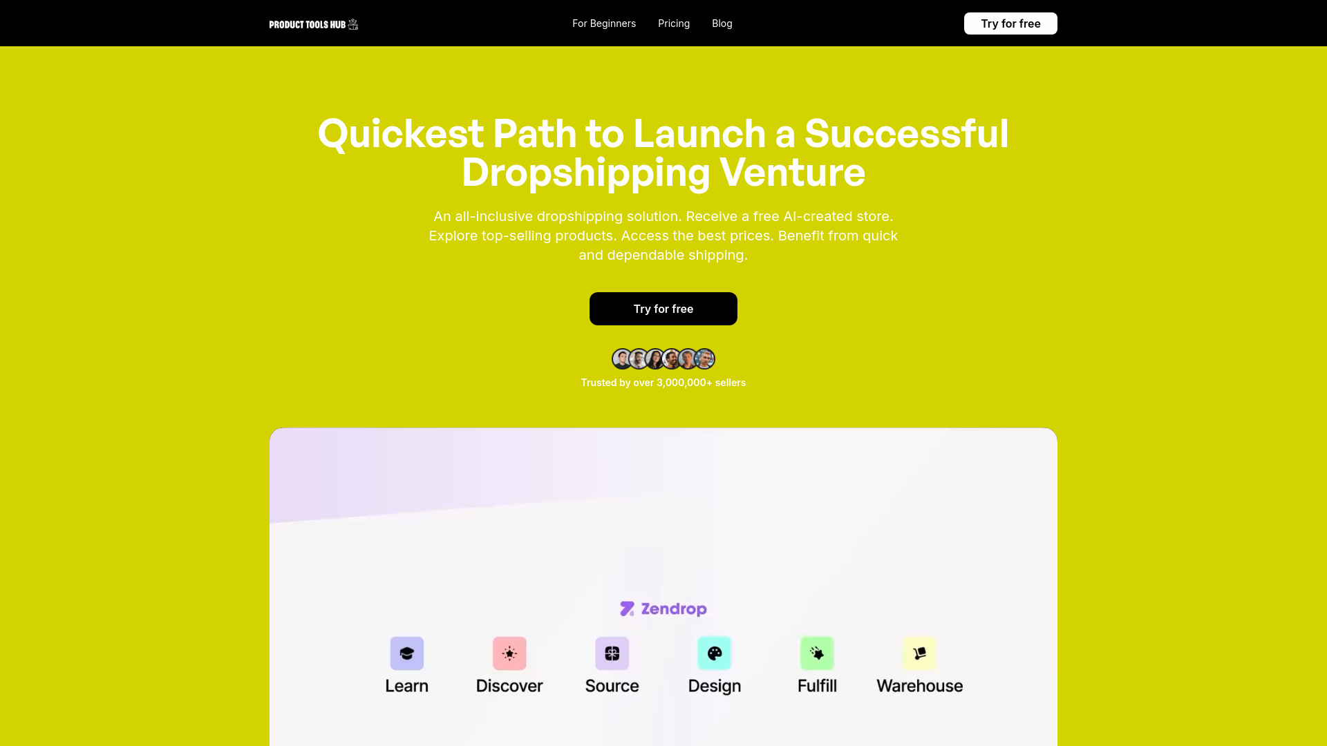 website screenshot of https://producttoolshub.org/