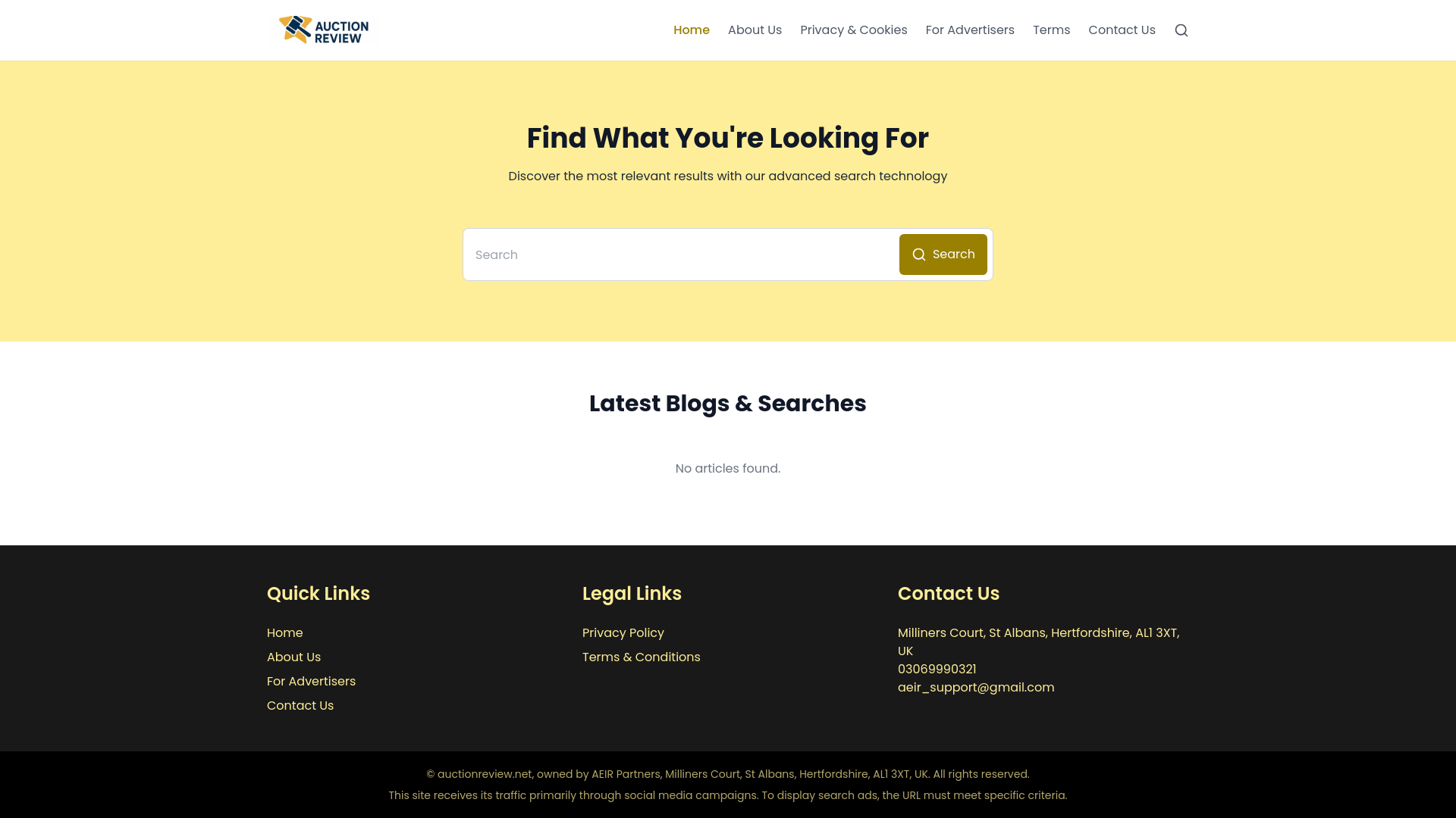 website screenshot of https://auctionreview.net/