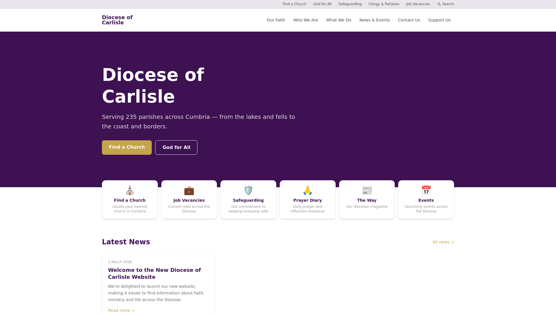 website screenshot of https://carlislediocese-website.pages.dev/